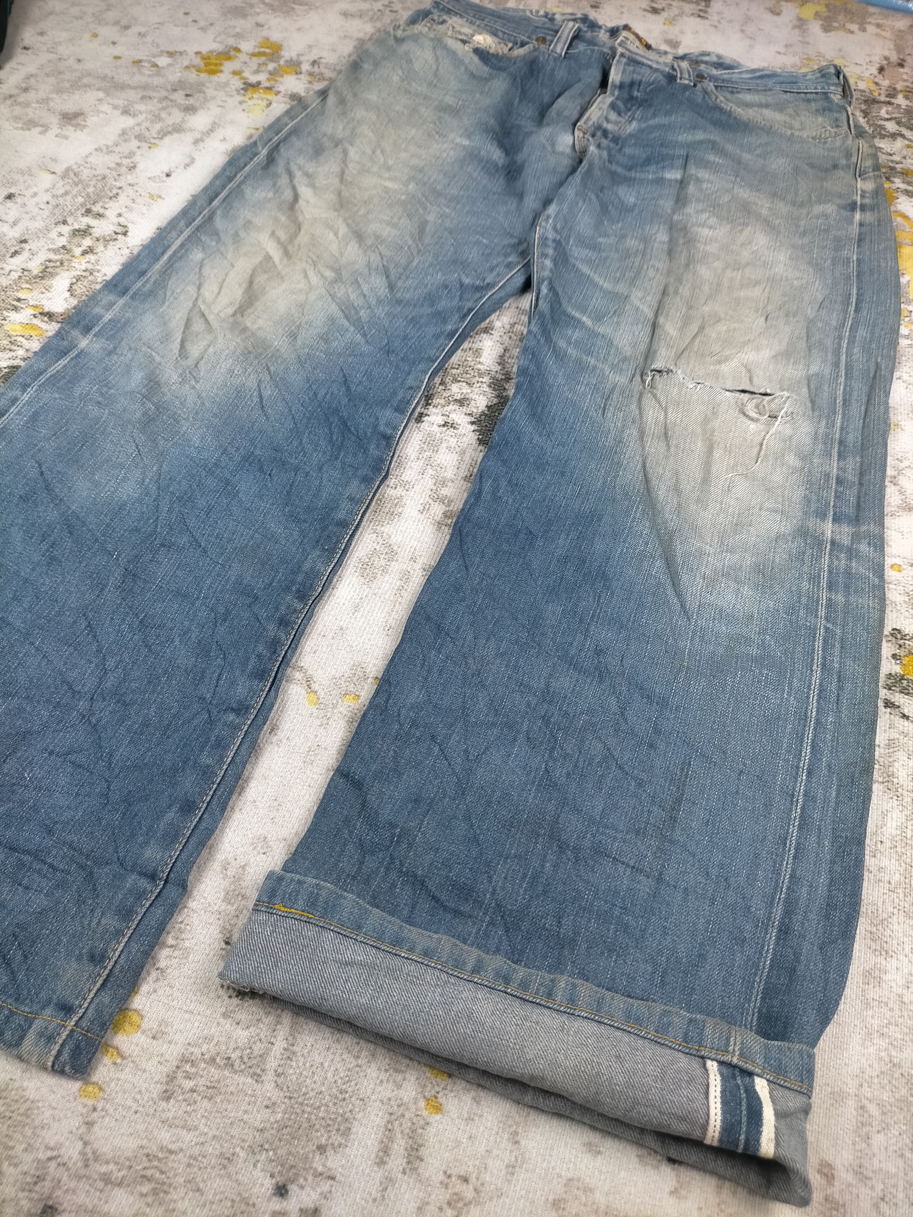 Lee 🔥 Vintage Lee Cowboy Selvedge Distressed Washed Jeans Size US 33 - 1 Thumbnail