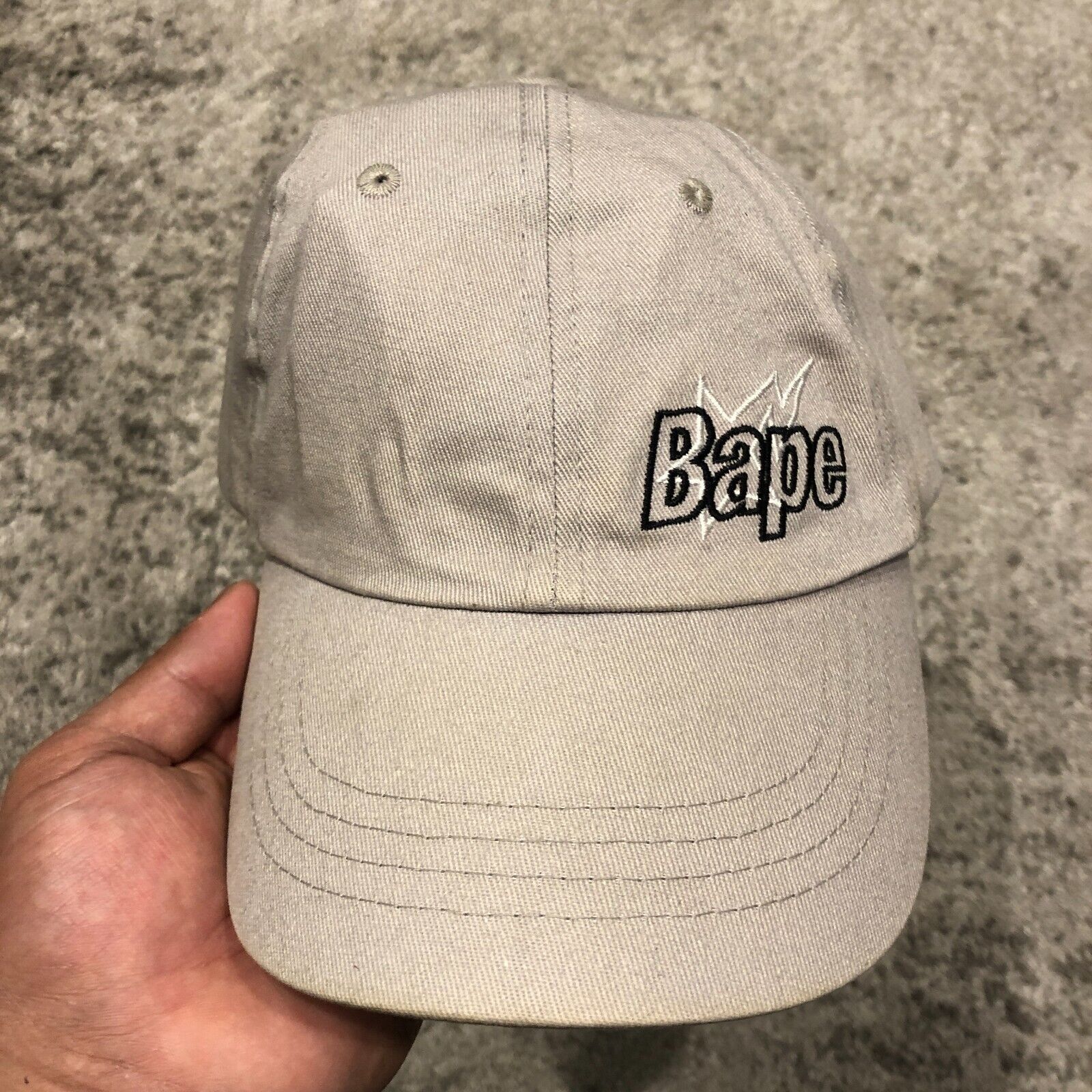Bape 2022 Bape A Bathing Ape Light Gray Cotton Baseball Cap Hat Size ONE SIZE - 2 Thumbnail