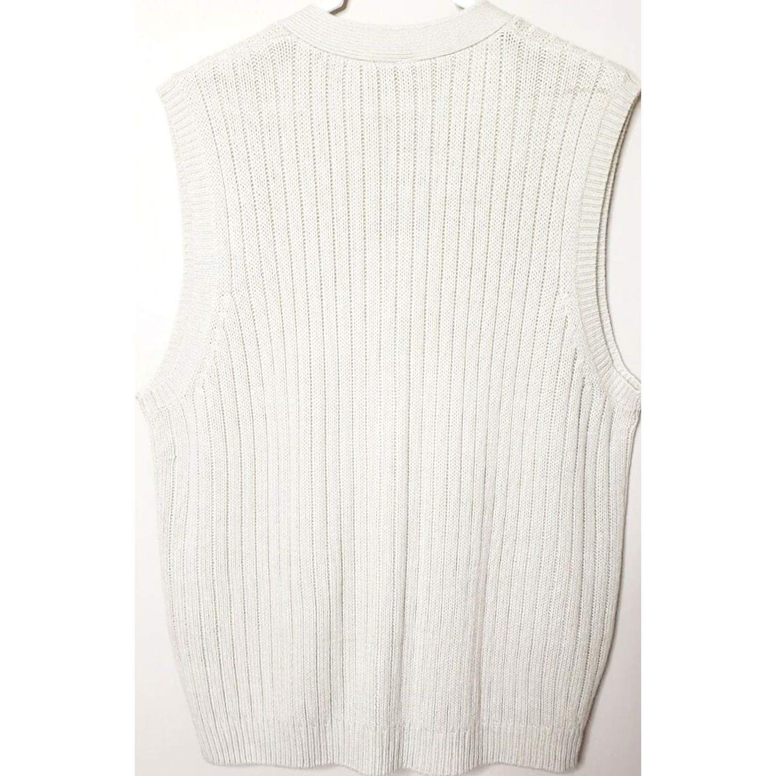 Blair John Blair Men's L Chain Knit Sweater Vest Leather Like Buttons Ivory Size US L / EU 52-54 / 3 - 7 Thumbnail