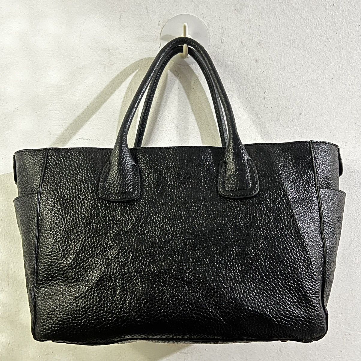 Designer × Japanese Brand × Leather Peaks Peak Real Patch Fur Leather Handbag Size ONE SIZE - 4 Thumbnail