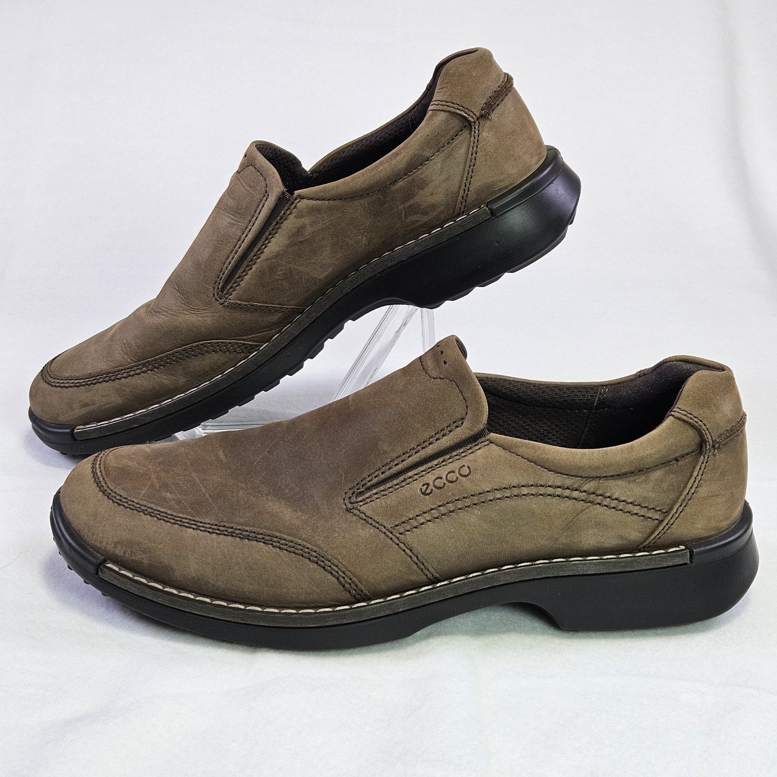 Ecco ECCO Fusion Loafer Apron Toe Slip On Nubuck Leather Mocs Size US 14 / EU 47 - 2 Thumbnail