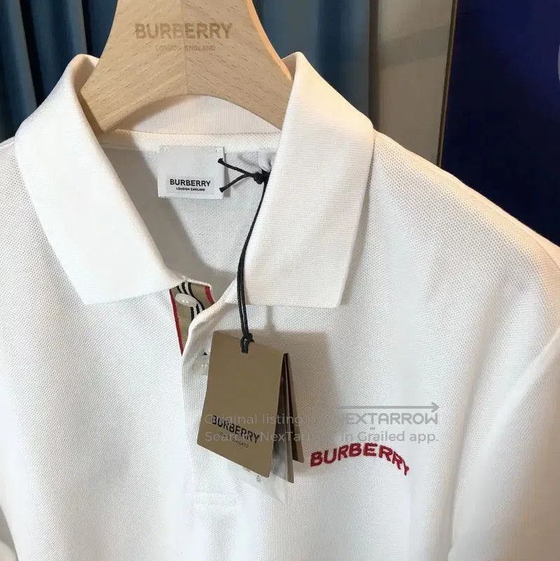 Burberry Burberry White Summer Logo Men's Polo. Size US M / EU 48-50 / 2 - 3 Thumbnail