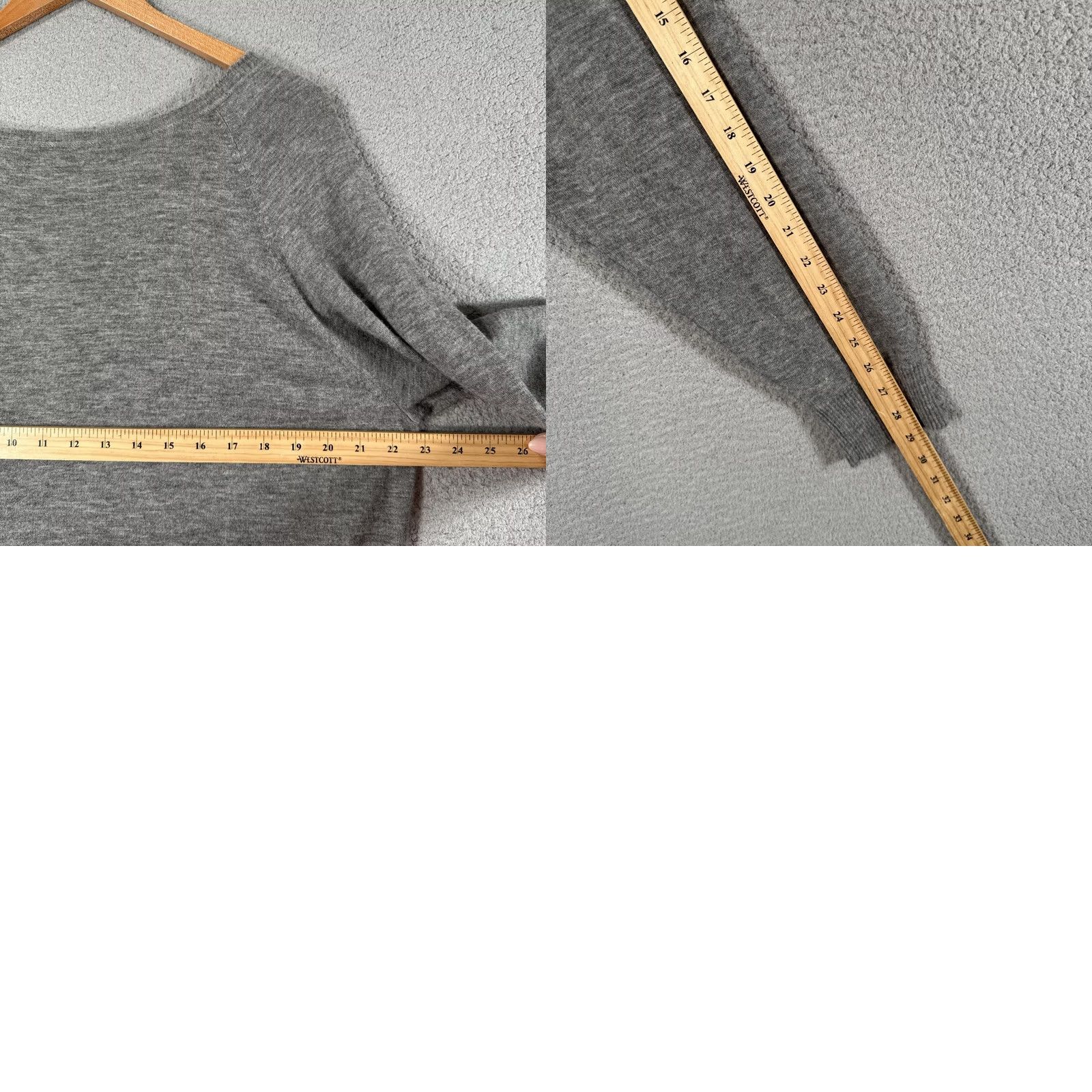 Vince Vince Sweater Women Large 100% Cashmere Gray Scoop Neck Raglan Pullover Size L / US 10 / IT 46 - 8 Thumbnail