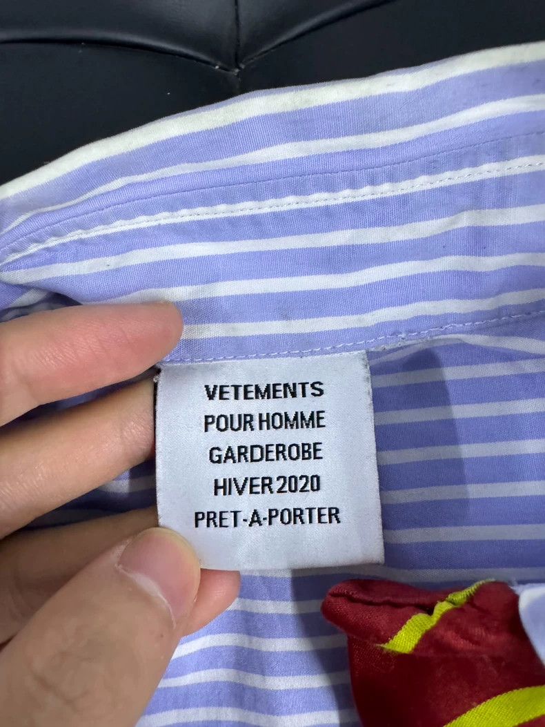 Vetements Vetements FW20 Runway Tie Collar Shirt with Striped Oversi Size US XS / EU 42 / 0 - 5 Thumbnail
