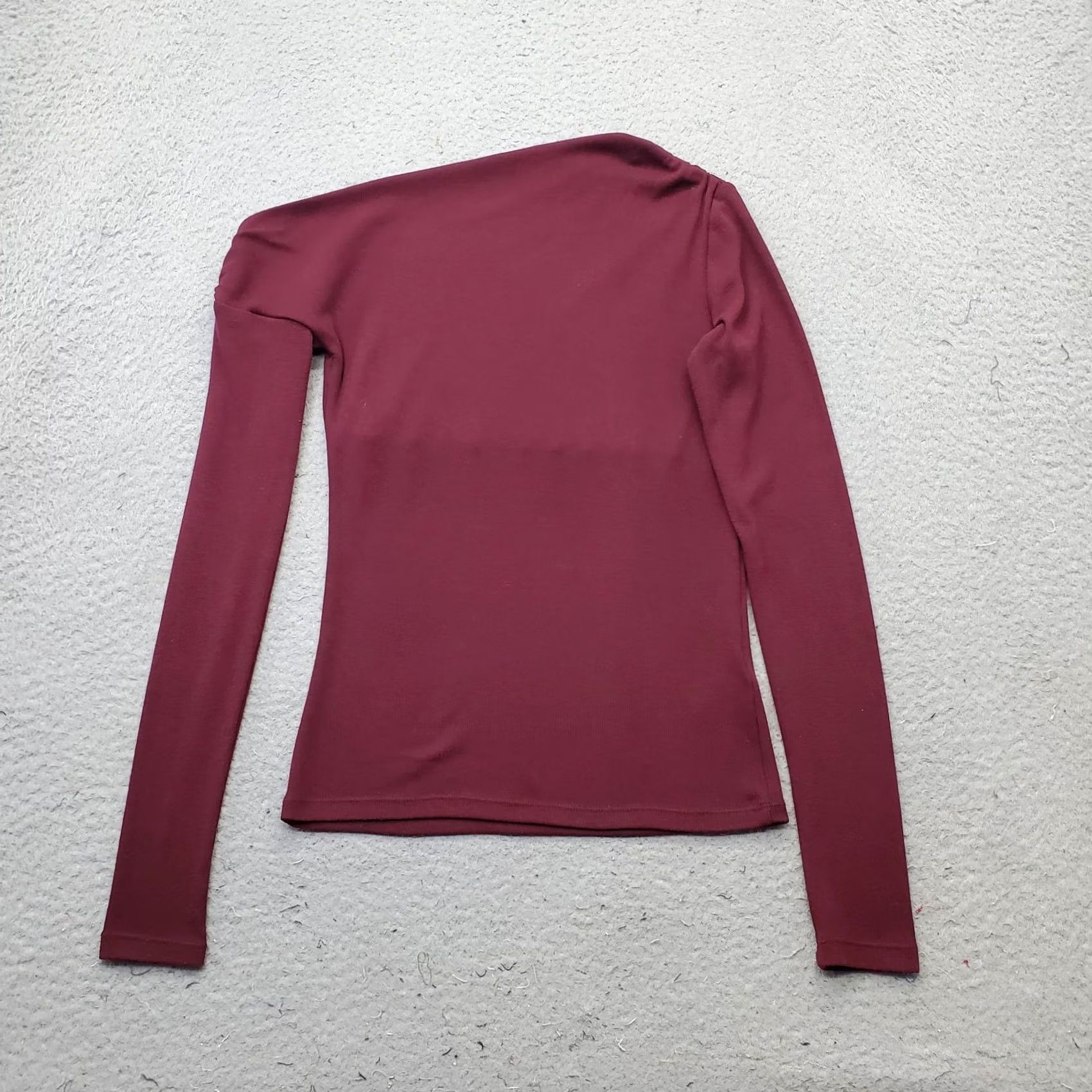 Vintage MNG Shirt Womens Small Red Fitted Stretch Long Sleeve Boat Neck EUC Women Shirt Top Size S / US 4 / IT 40 - 2 Thumbnail