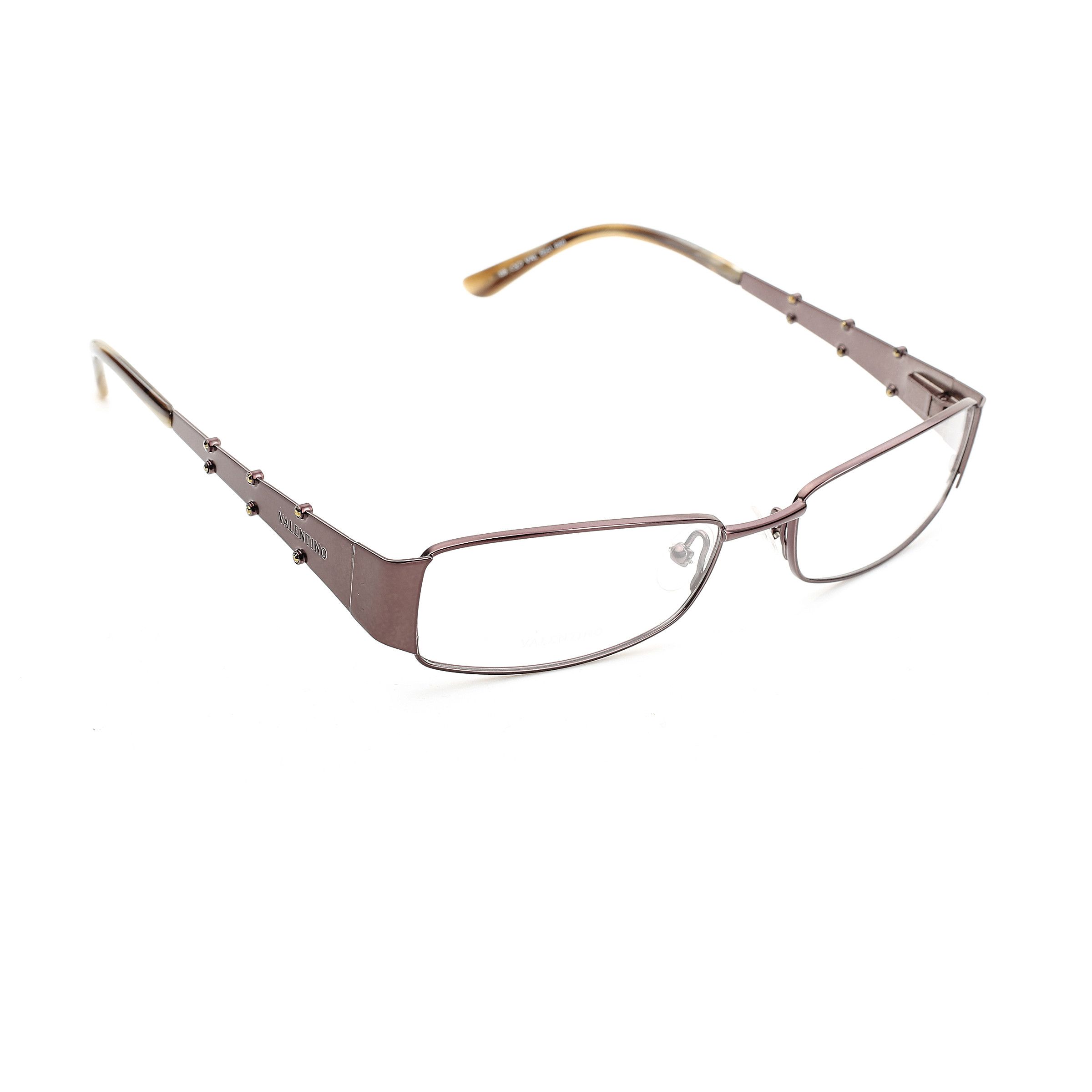 Valentino Valentino '90s Brown Steel Crystals Metal Glasses Size ONE SIZE - 1 Thumbnail