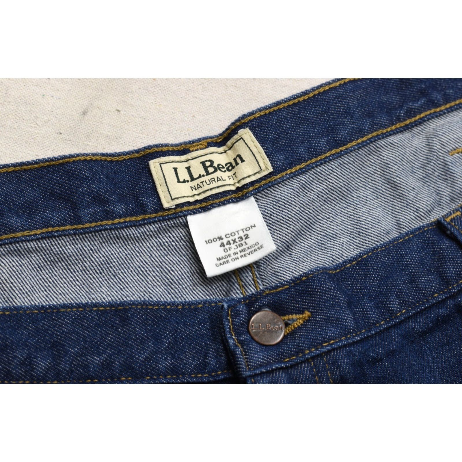 Vintage L.L. Bean Jeans Men 44x32 Blue 100% Cotton Denim Solid Straight Vintage No Size US 44 / EU 60 - 4 Thumbnail