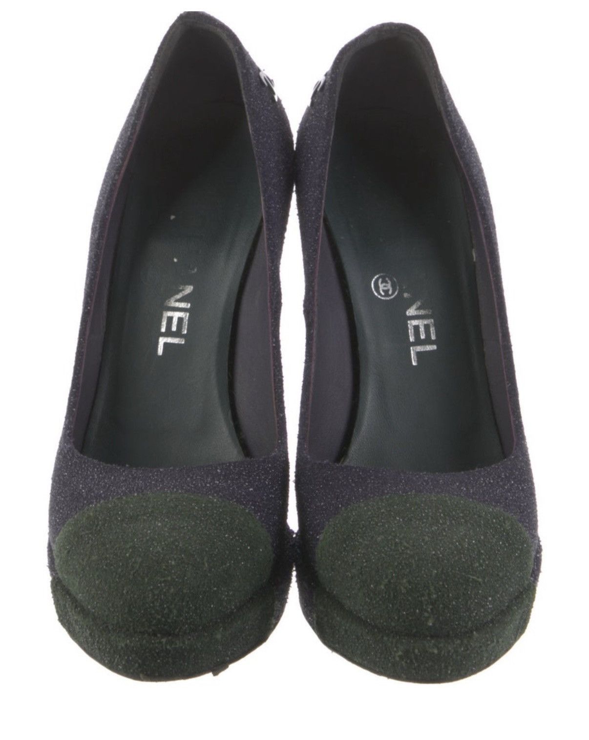 Chanel Chanel Interlocking CC Logo Glitter Suede Pumps Size US 6.5 / IT 36.5 - 3 Thumbnail