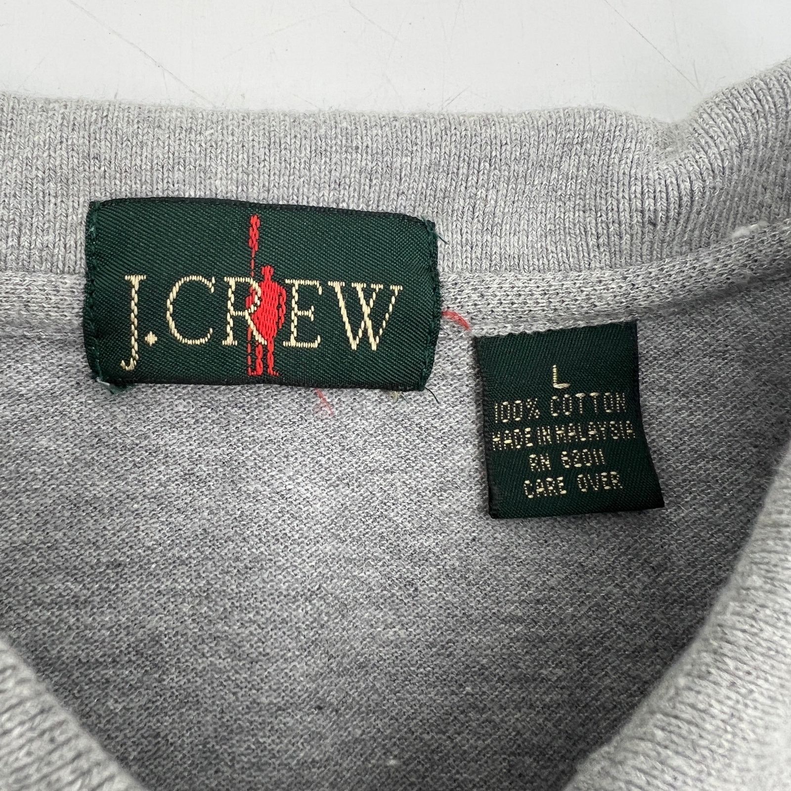 J.Crew × Vintage J.Crew Men's Classic Piqué Polo Shirt Vintage 80s Gray Size US L / EU 52-54 / 3 - 3 Thumbnail