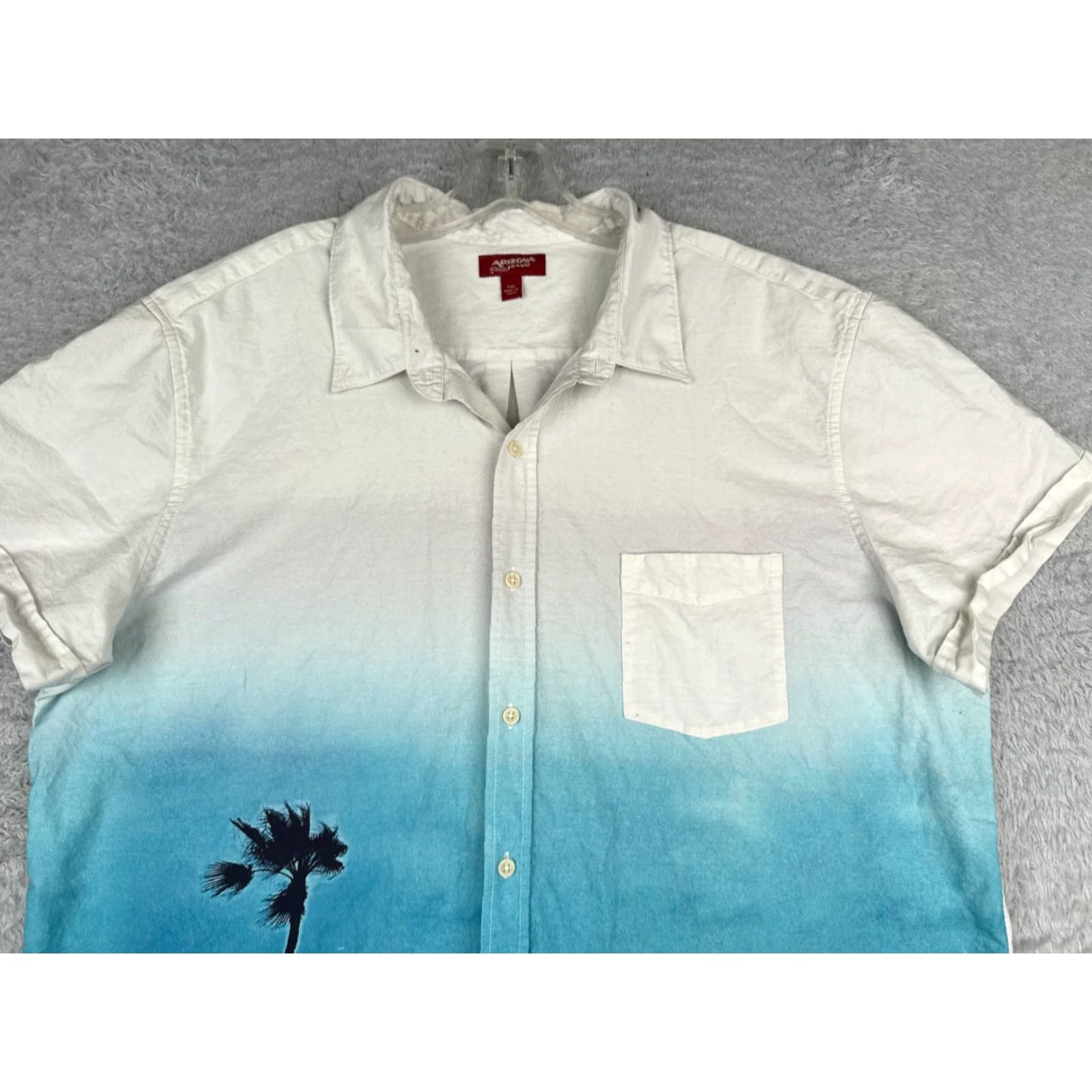 Vintage VINTAGE Arizona Jeans Shirt Men 2XL White Hawaiian Cotton Pocket Floral Button-Up Short Sleeve Casual Size US XXL / EU 58 / 5 - 4 Thumbnail