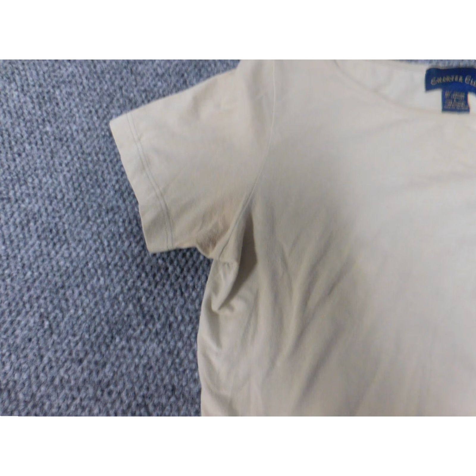 Charter Club Charter Club Womens Shirt L Beige Crew Neck Short Sleeve Pullover Stretch Casual Blouse Basic T-Shirt Size L / US 10 / IT 46 - 5 Thumbnail