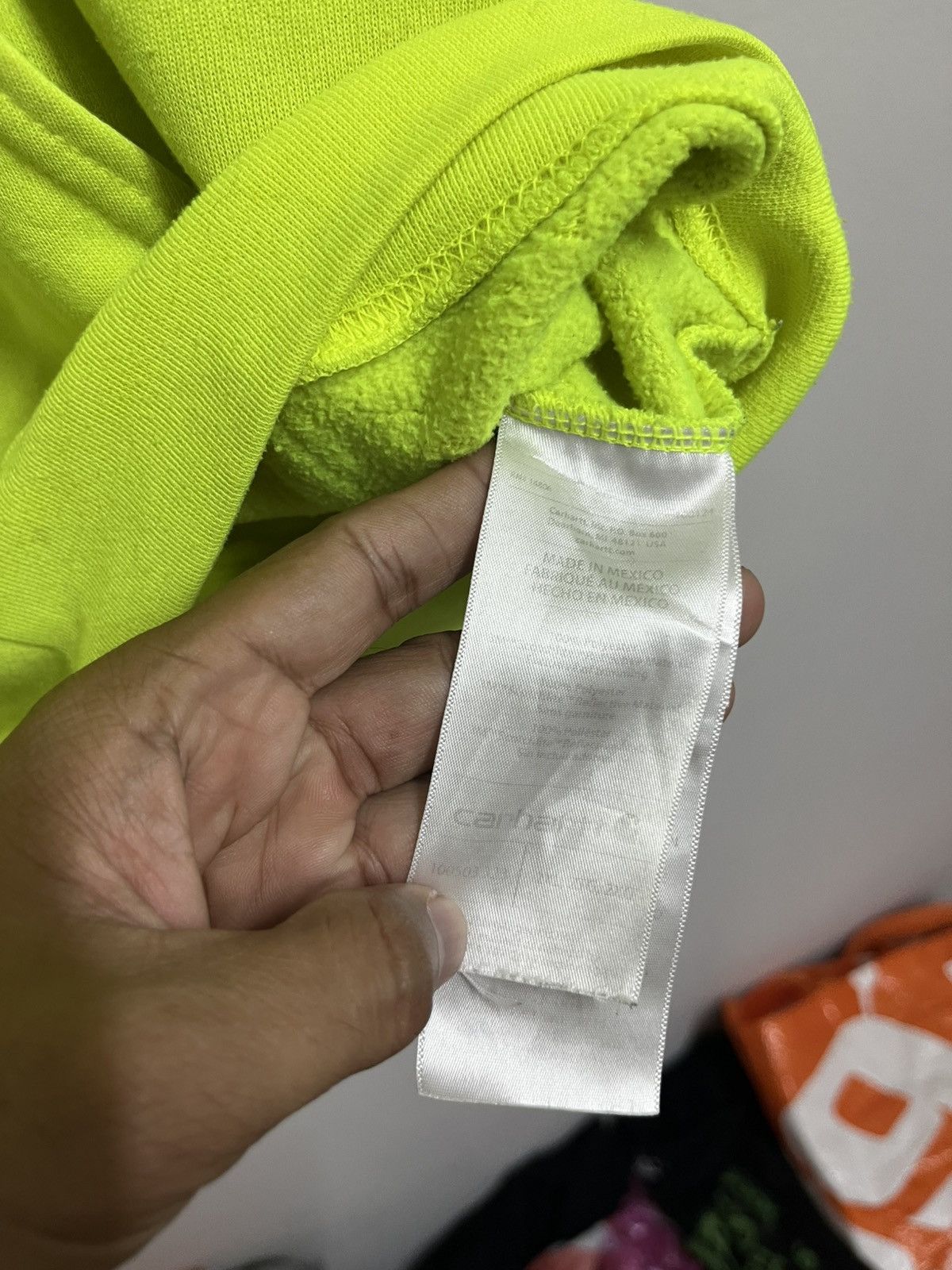 Carhartt 💥Thrashed Carhartt Neon Reflective Oversized Hoodie Size US XXL / EU 58 / 5 - 16 Thumbnail
