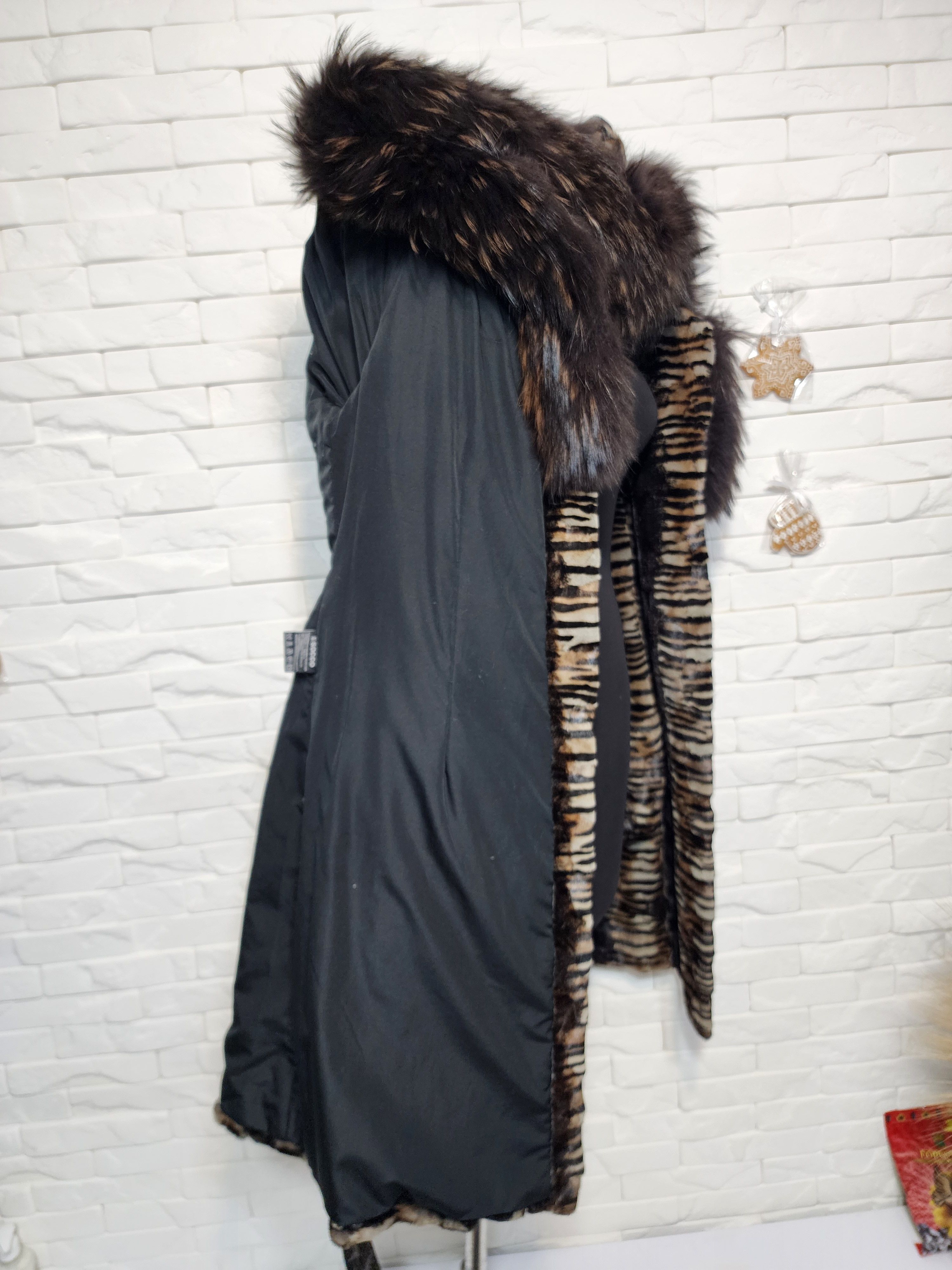 Furla Brown Mink Fur Hooded Coat - Women's Warm Luxury Outerwear Size L / US 10 / IT 46 - 10 Thumbnail