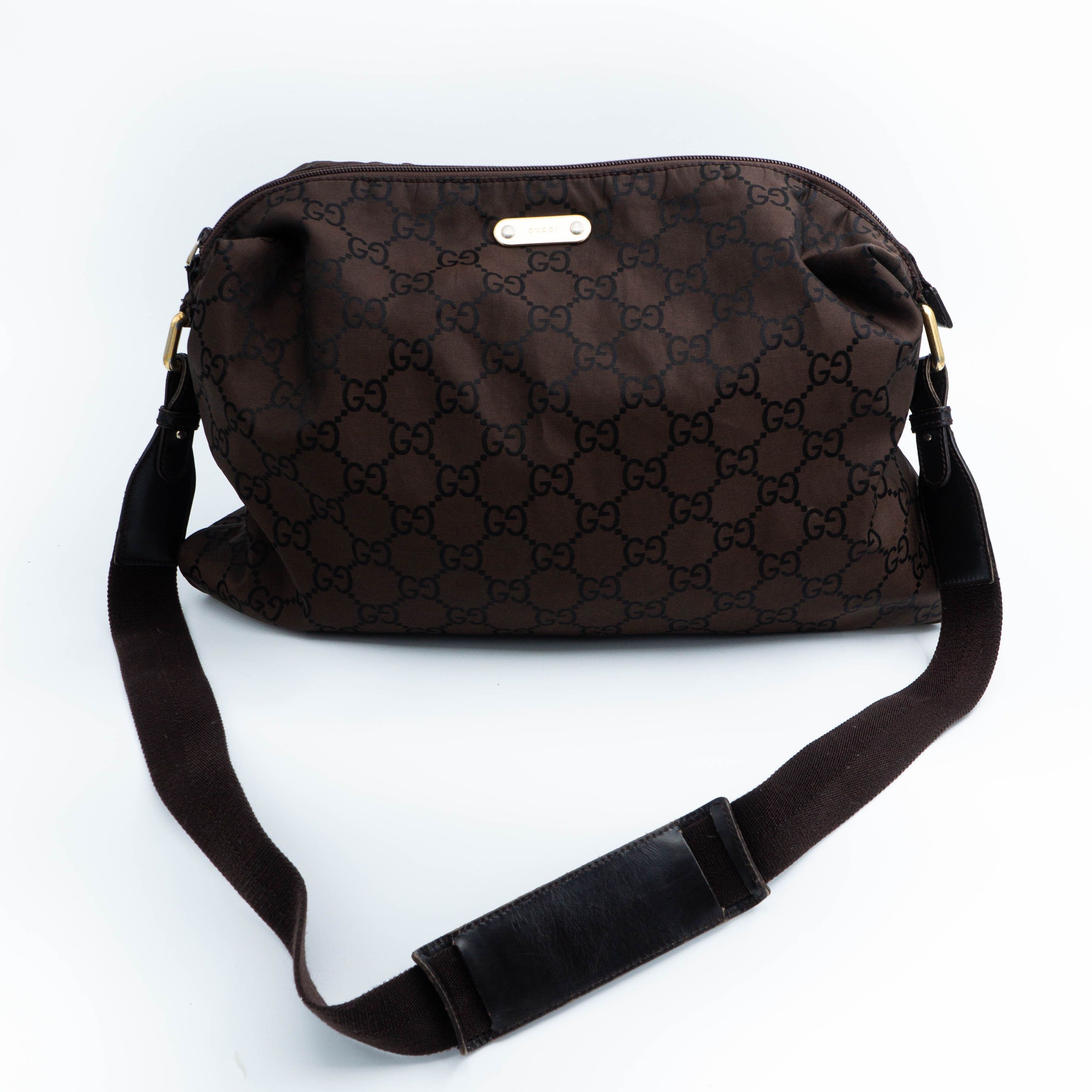 Gucci GUCCI 190628 GG Brown Nylon Monogram Shoulder Bag Size ONE SIZE - 1 Thumbnail