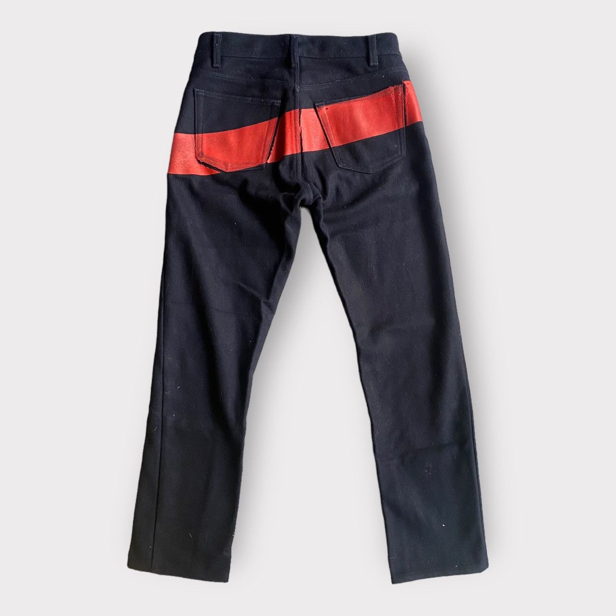 Helmut Lang Archive Red Rubber Stripe Wool Jeans Size US 31 - 3 Thumbnail