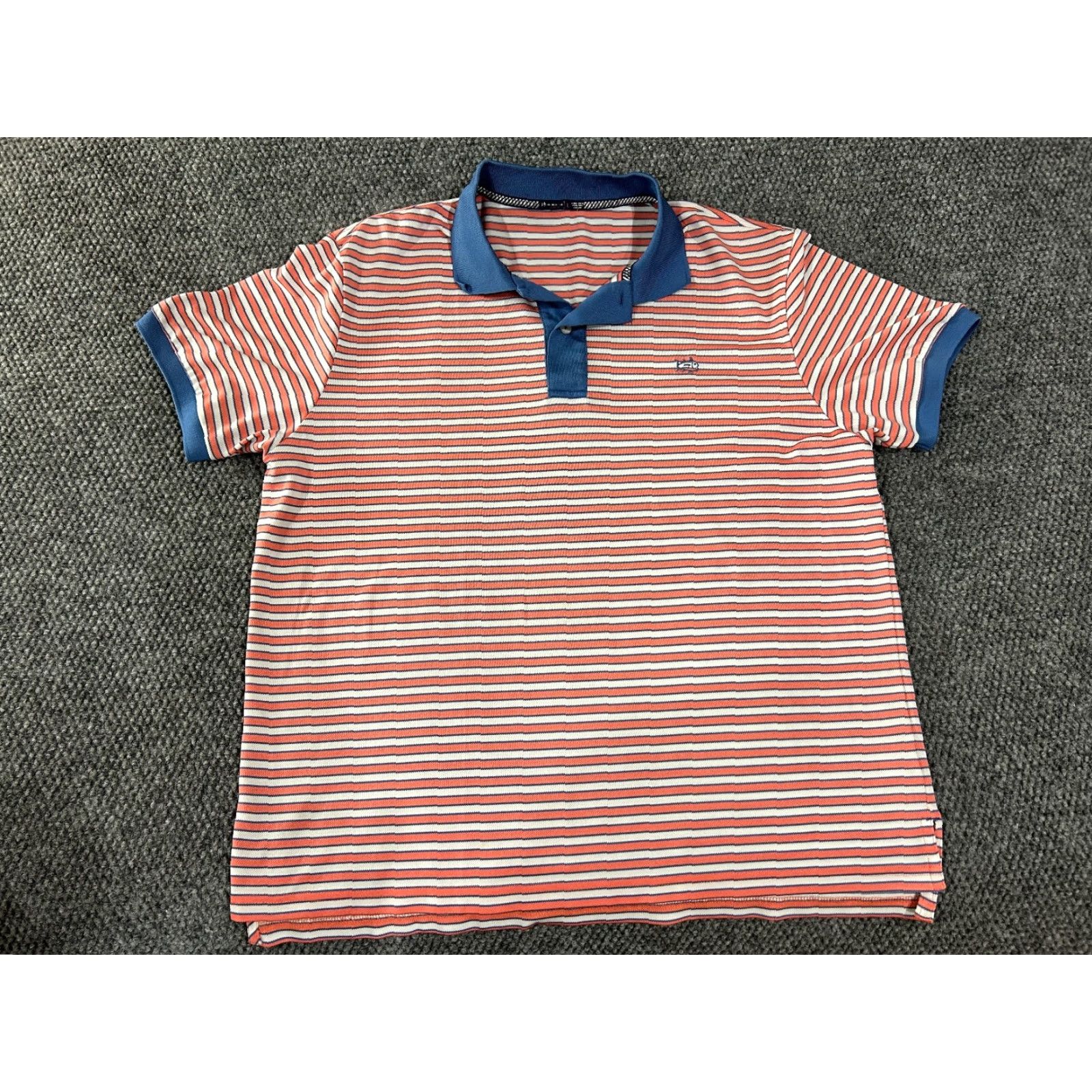 Southern Tide Southern Tide Polo Shirt Mens L Orange Striped Stretch Performance Golf Preppy Casual Short Sleeve Button Collar Logo Size US L / EU 52-54 / 3 - 2 Thumbnail