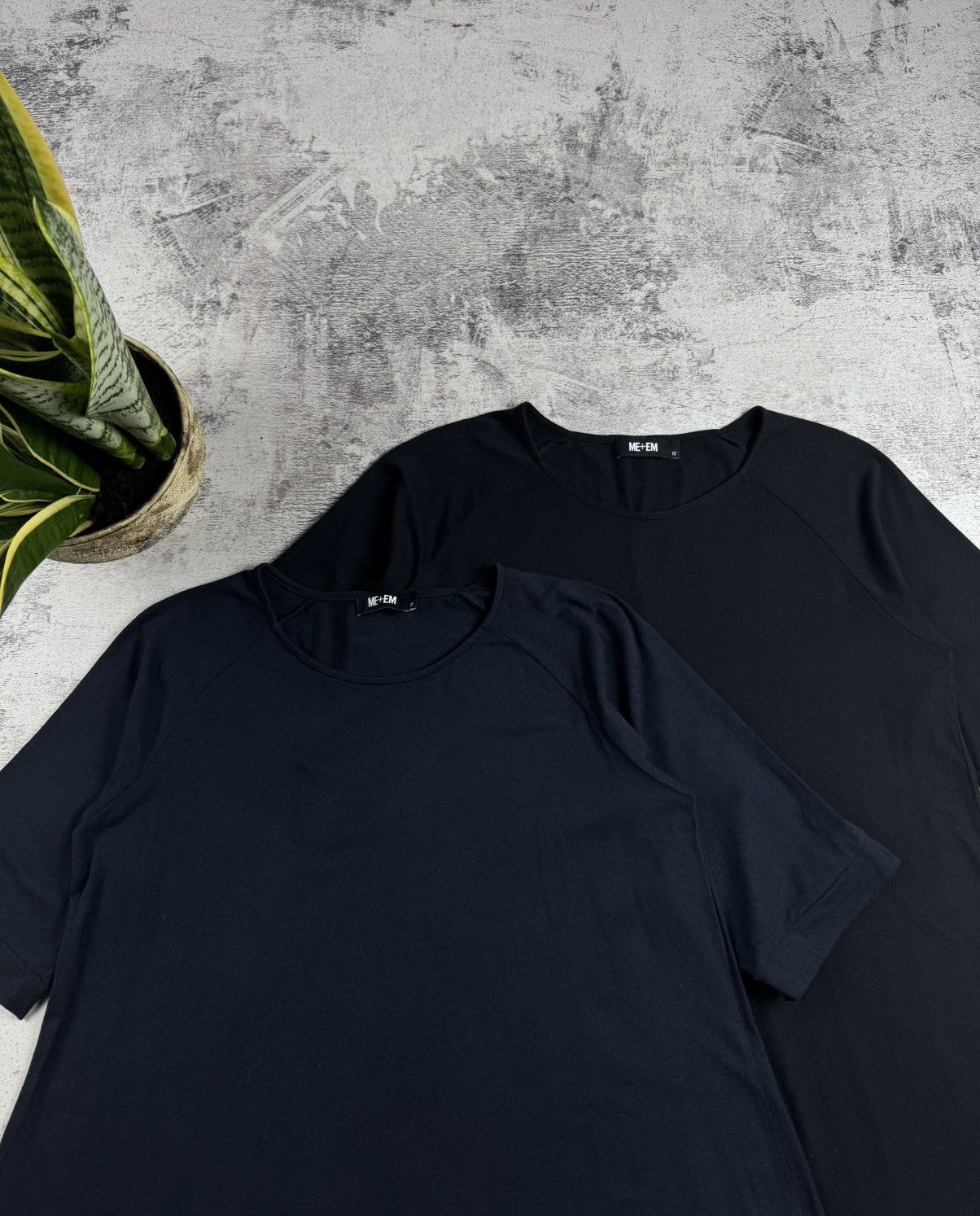 ME+EM 2 Dresses ME+EM Women’s Relaxed Fit T-Midi Casual Shirt Tunic Black Navy 12 Size Size XL / US 12-14 / IT 48-50 - 4 Thumbnail