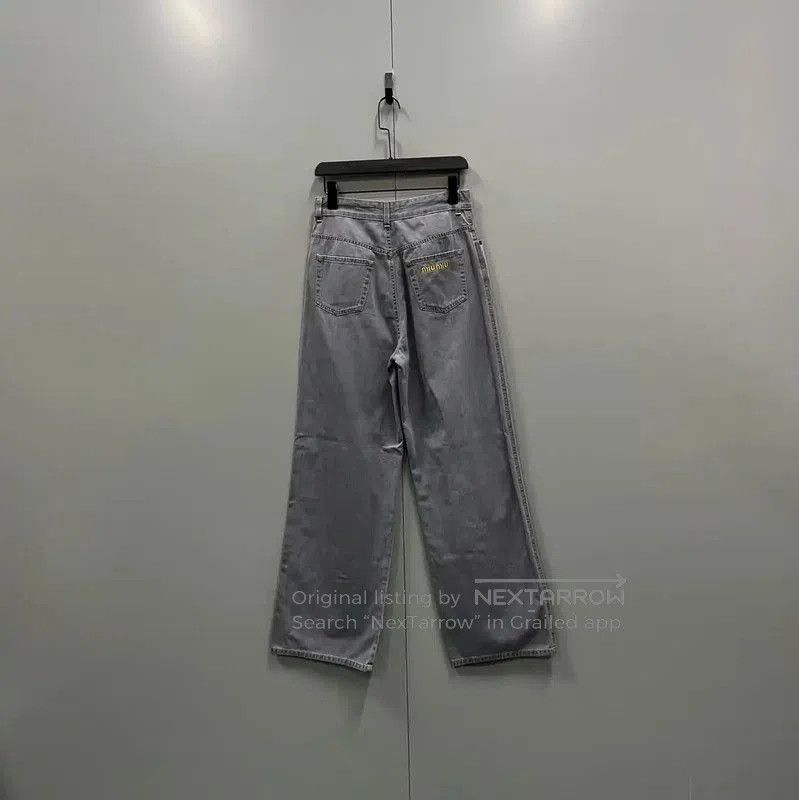 Miu Miu Miu Miu Summer Gray Cotton Casual Pants . Size 28" / US 6 / IT 42 - 2 Thumbnail