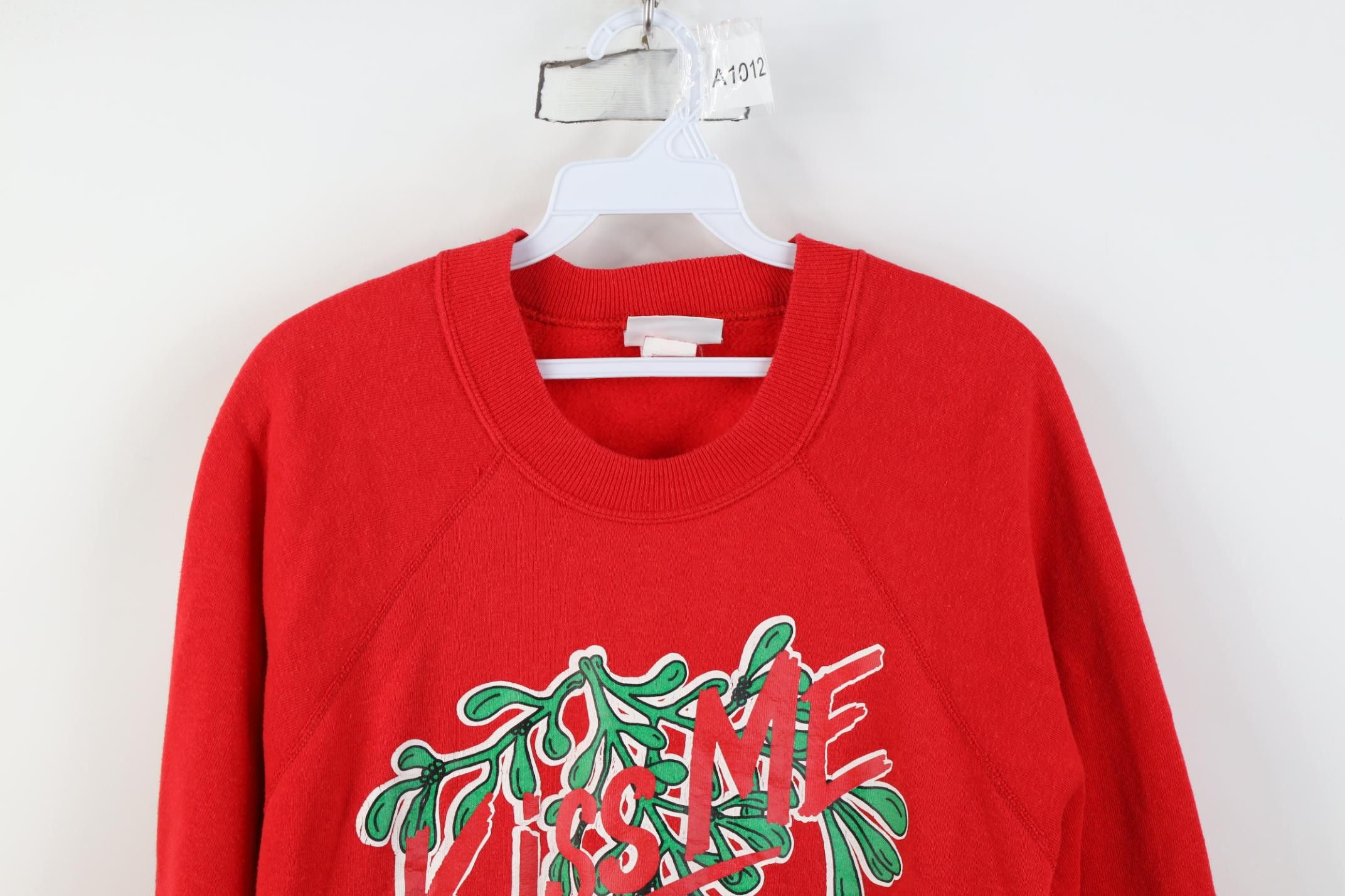 Vintage Vintage 80s Christmas Mistletoe Kiss Me Crewneck Sweatshirt Size XL / US 12-14 / IT 48-50 - 2 Thumbnail