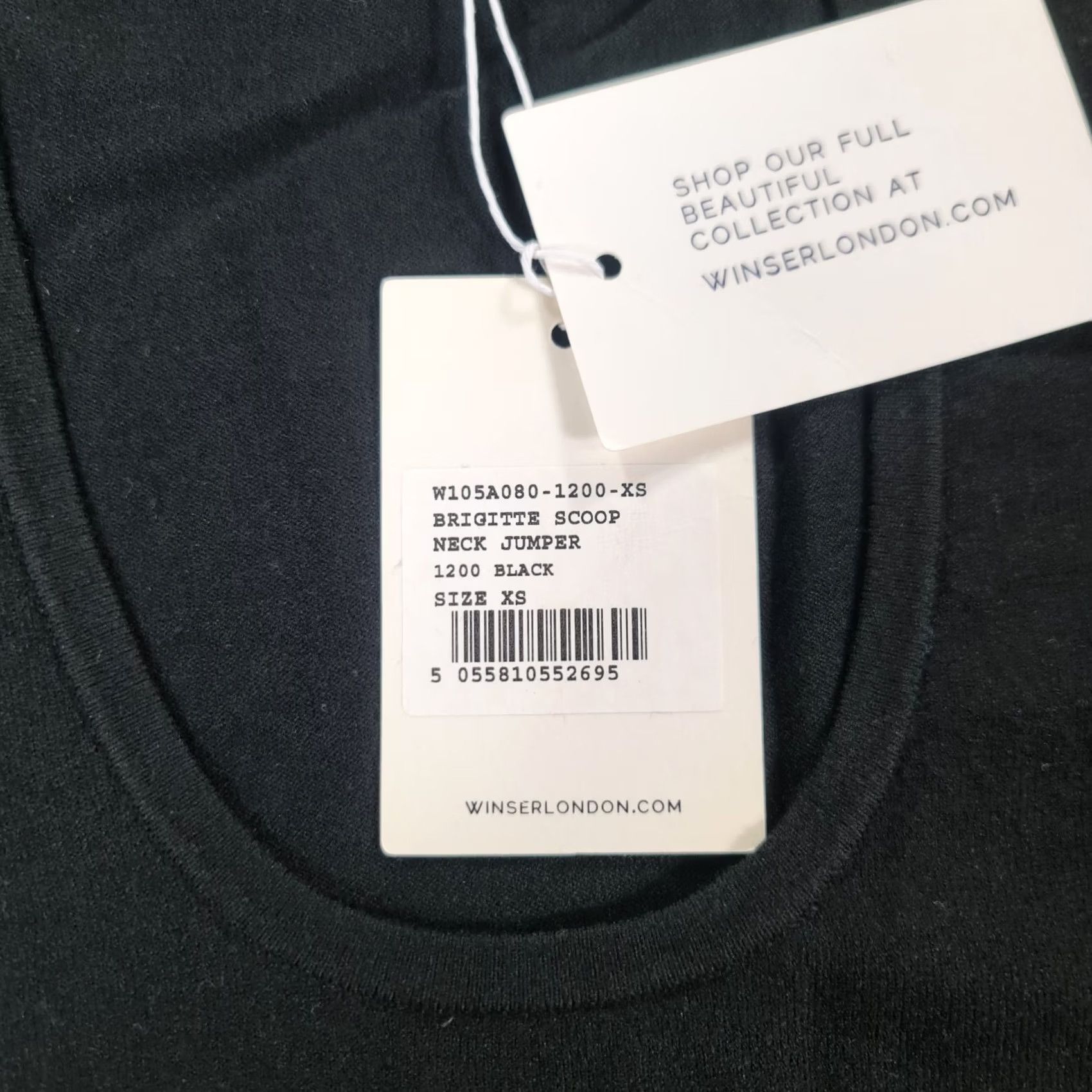 Vintage Winser London Jumper XS Black 3/4 Sleeve Scoop Neck Pullover Womens Knit Lightweight Regular Casual NYC London Theme Size XS / US 0-2 / IT 36-38 - 4 Thumbnail