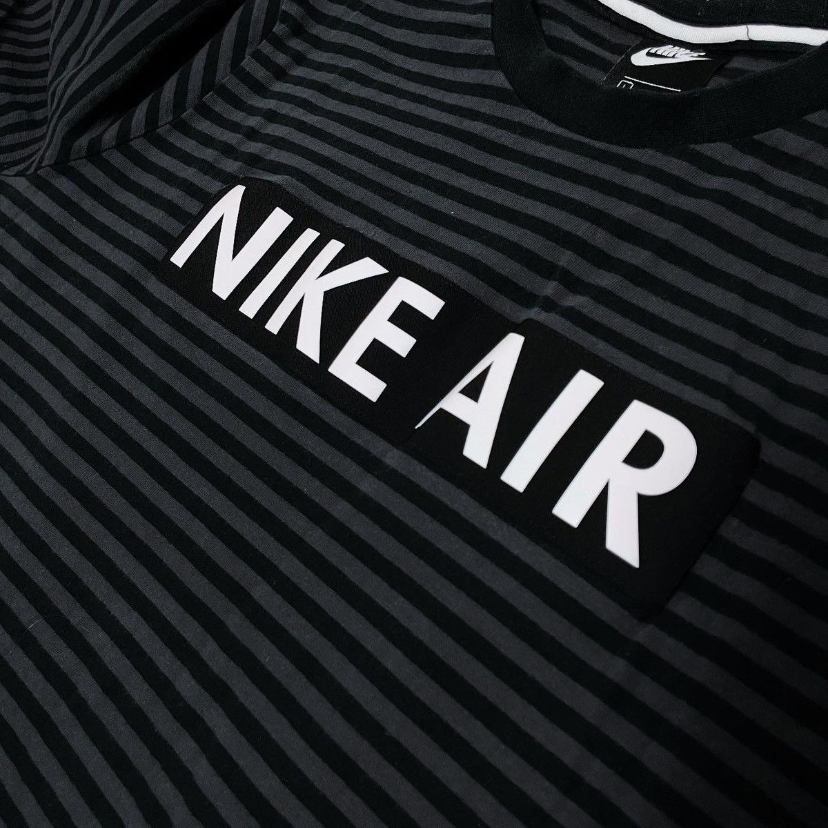 Nike Black Nike Swoosh Striped Polo Tee t-shirt long sleeve Size US L / EU 52-54 / 3 - 4 Thumbnail