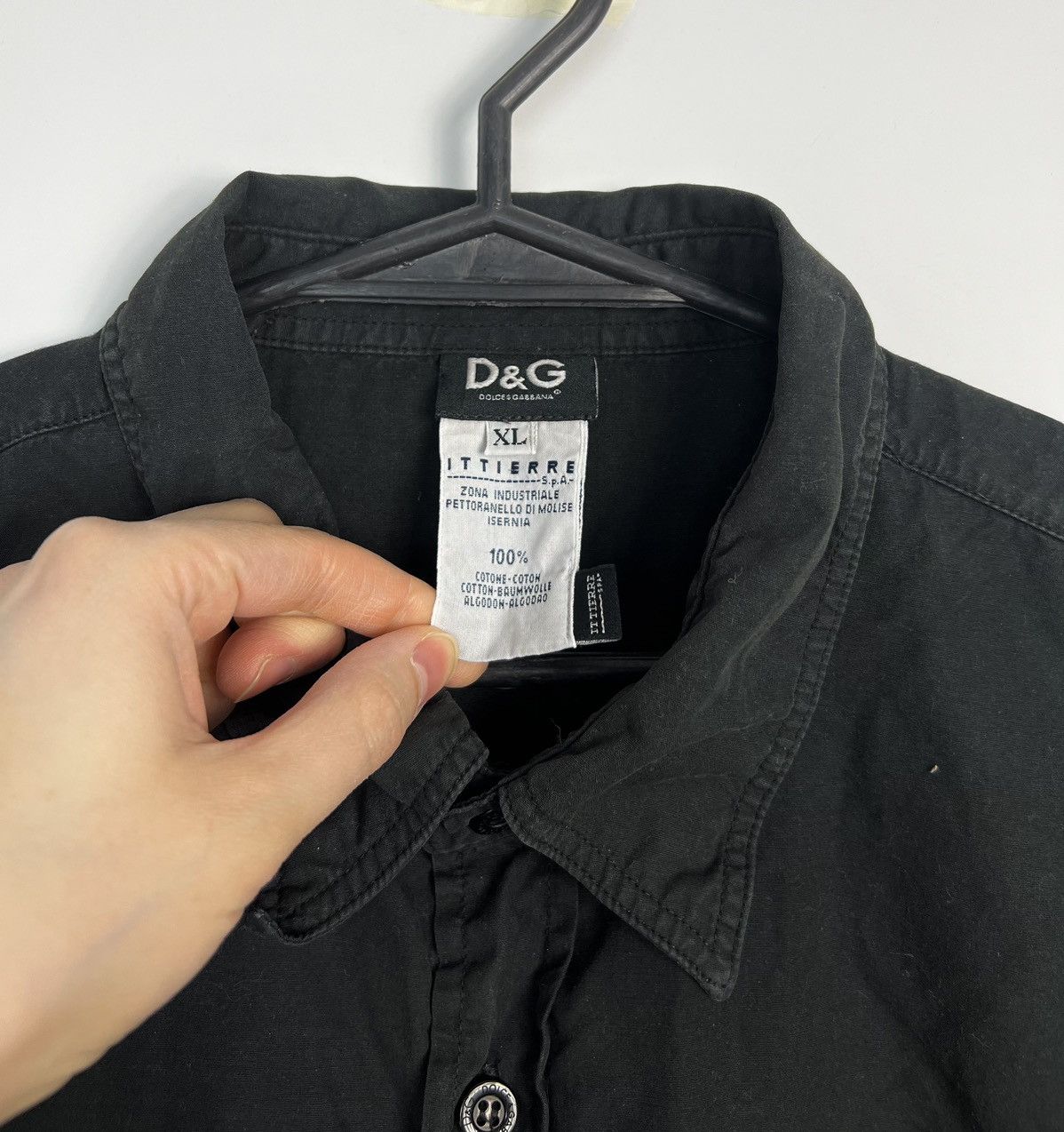 Dolce & Gabbana × Vintage Shirt Dolce & Gabbana Small Logo Black Vintage Size US XL / EU 56 / 4 - 3 Thumbnail