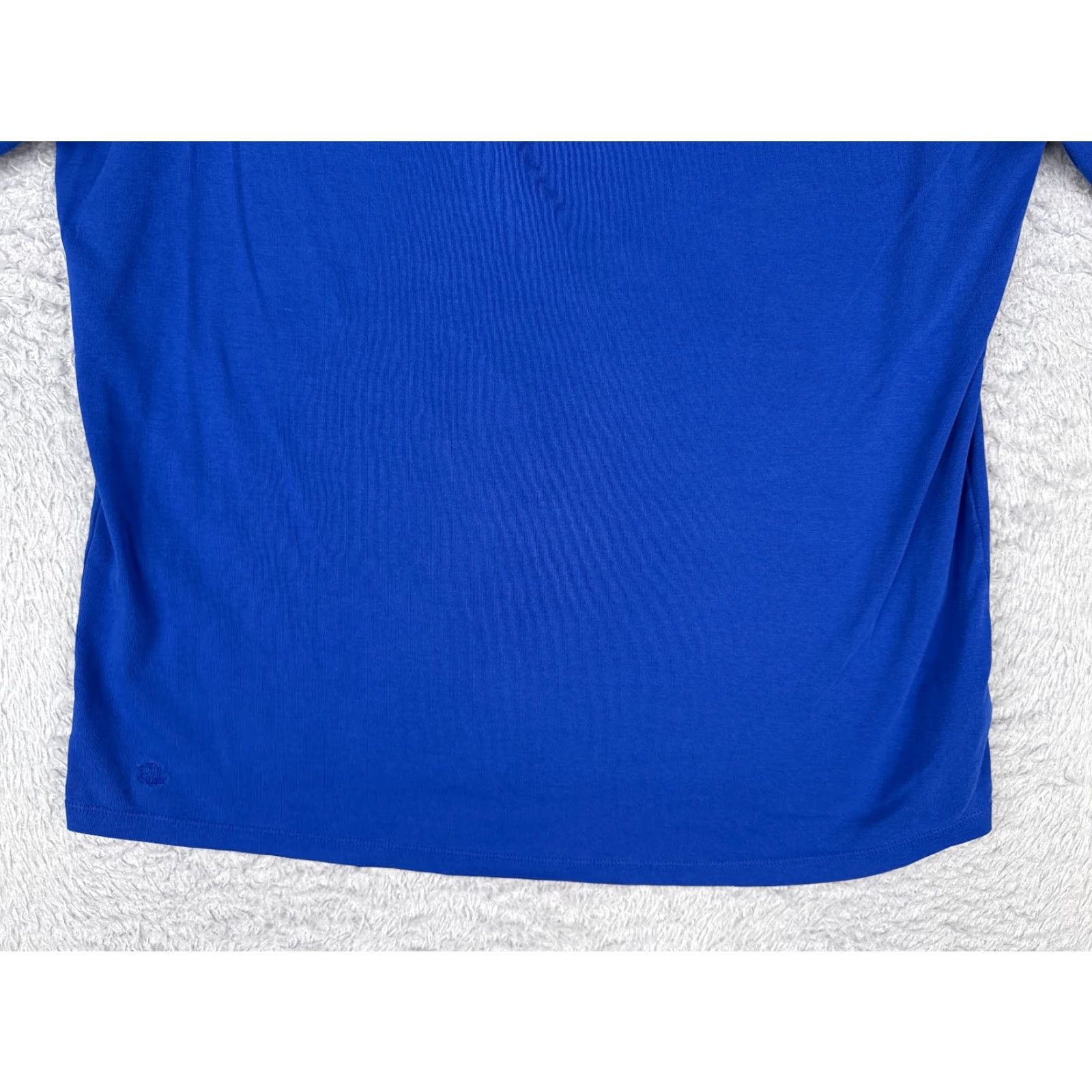 Ralph Lauren Lauren Ralph Lauren Shirt Women 1X Blue Short Sleeve Round Neck Cotton Blend Solid Womens Size XL / US 12-14 / IT 48-50 - 5 Thumbnail