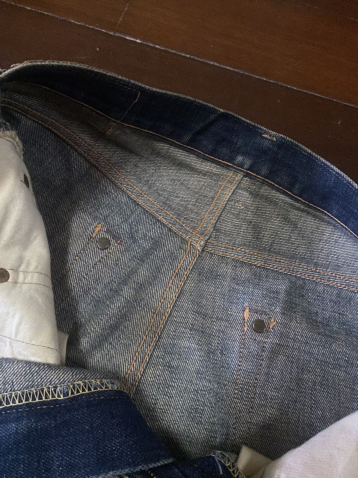 Denime FIRE VINTAGE DENIME JAPAN BRAND FLARE JEANS DISTRESSED RIP Size US 32 / EU 48 - 13 Thumbnail