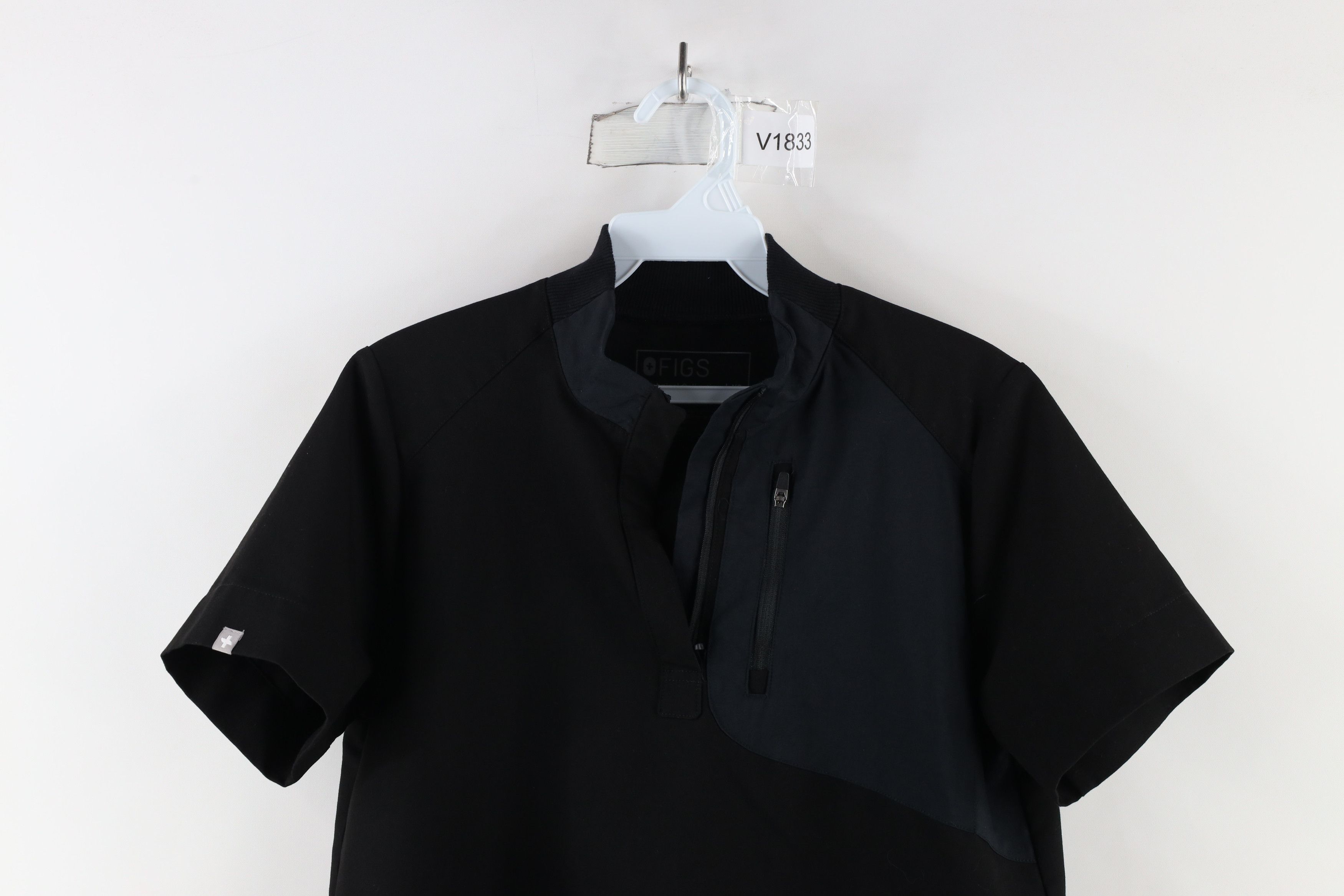 Vintage Figs Technical Collection Half Zip Mock Neck Scrubs T-Shirt Size XS / US 0-2 / IT 36-38 - 2 Thumbnail