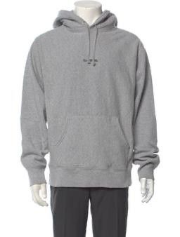 image of Supreme Compact Logo Hoodie in Grey, Men's (Size Medium)