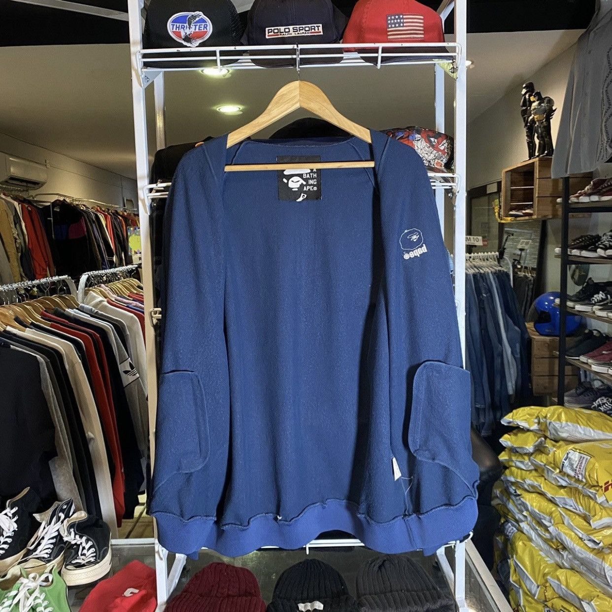 Bape × Vintage Bape Basic Logo Embroidered Track Jacket Size US XL / EU 56 / 4 - 3 Thumbnail