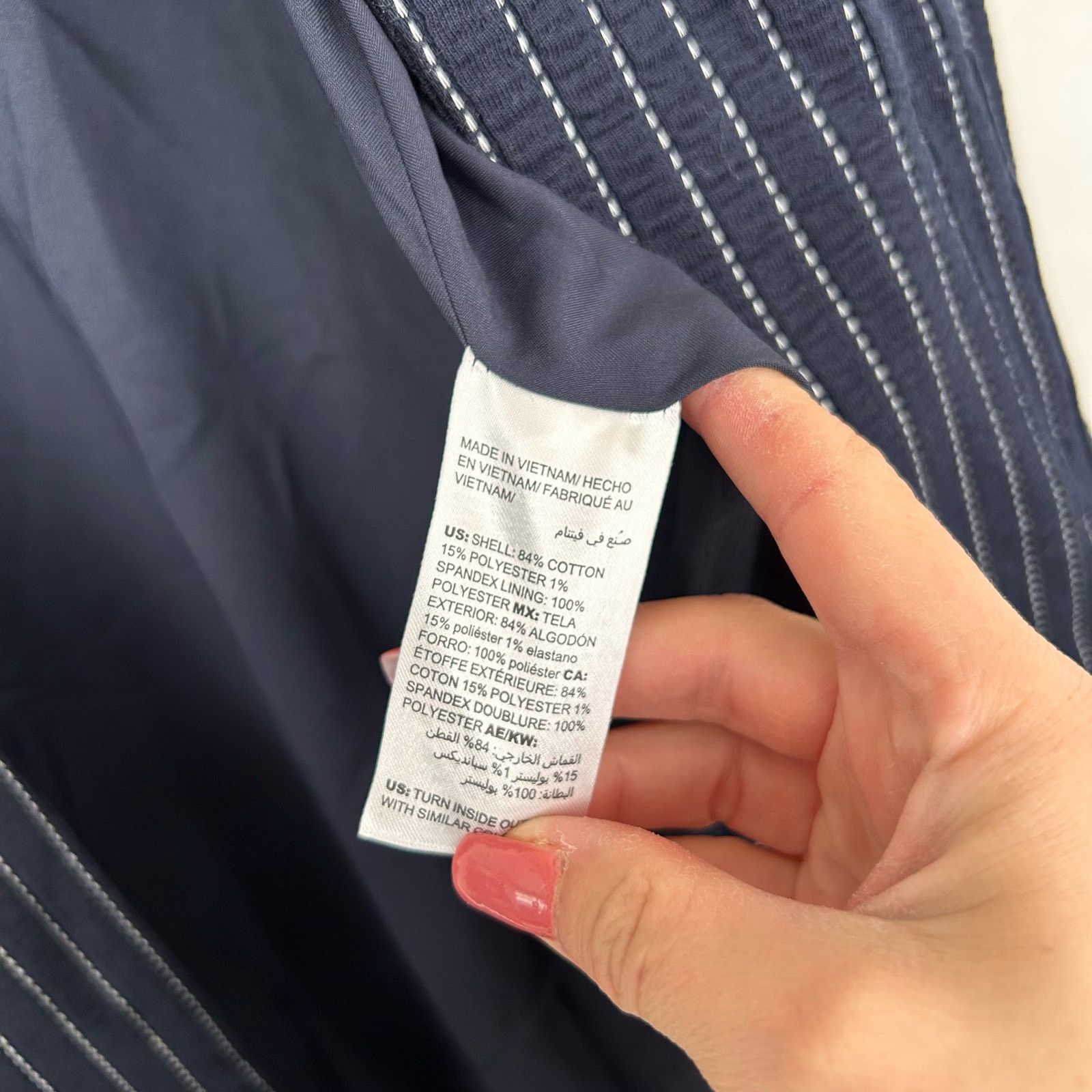Chicos Chico's Navy Pinstripe Boyfriend Blazer Sz 12-14 Size XL / US 12-14 / IT 48-50 - 6 Thumbnail
