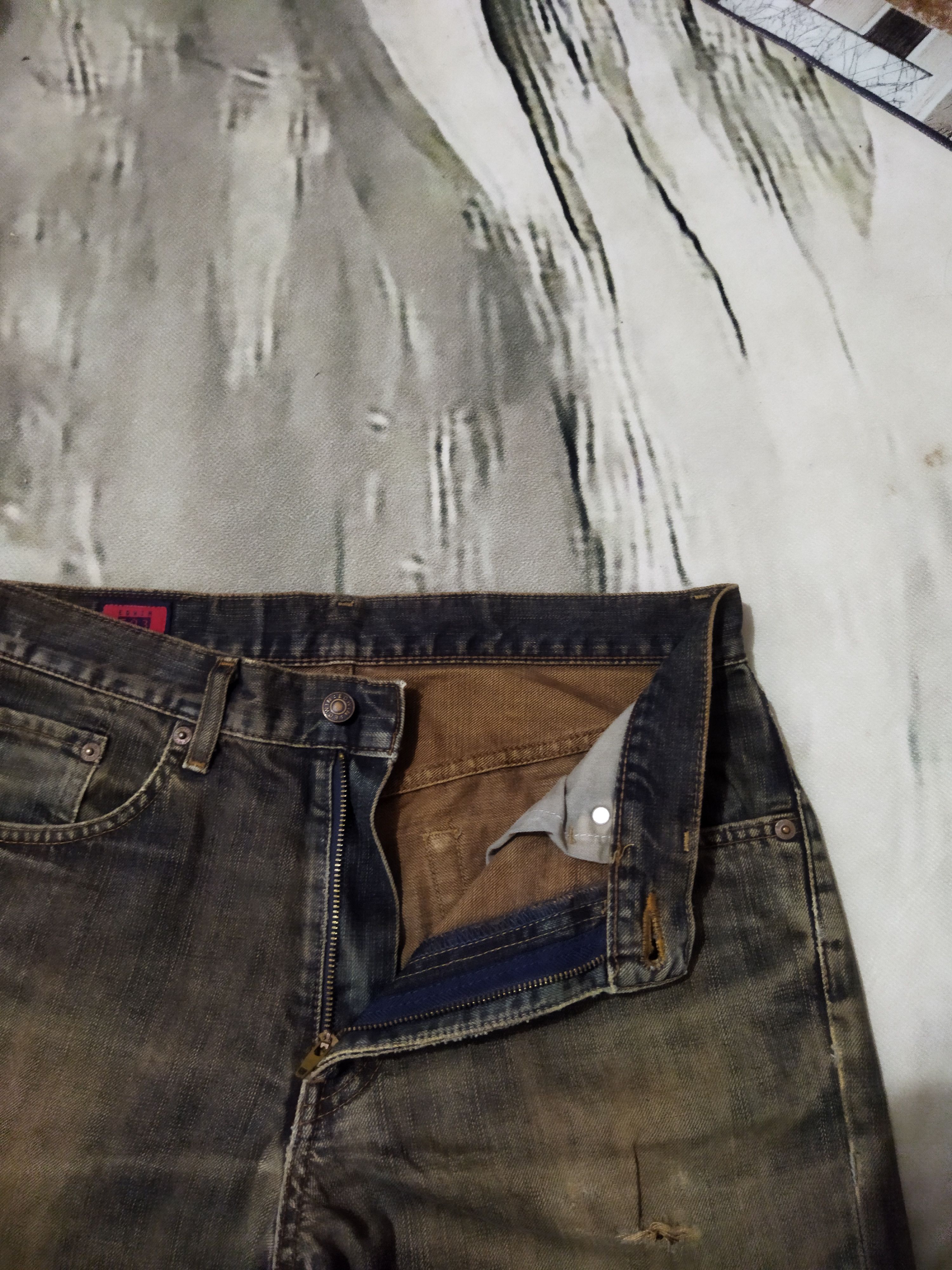 Edwin VINTAGE EDWIN 503 DISTRESSED FADED BLACK JEANS PANTS Size US 32 / EU 48 - 6 Thumbnail