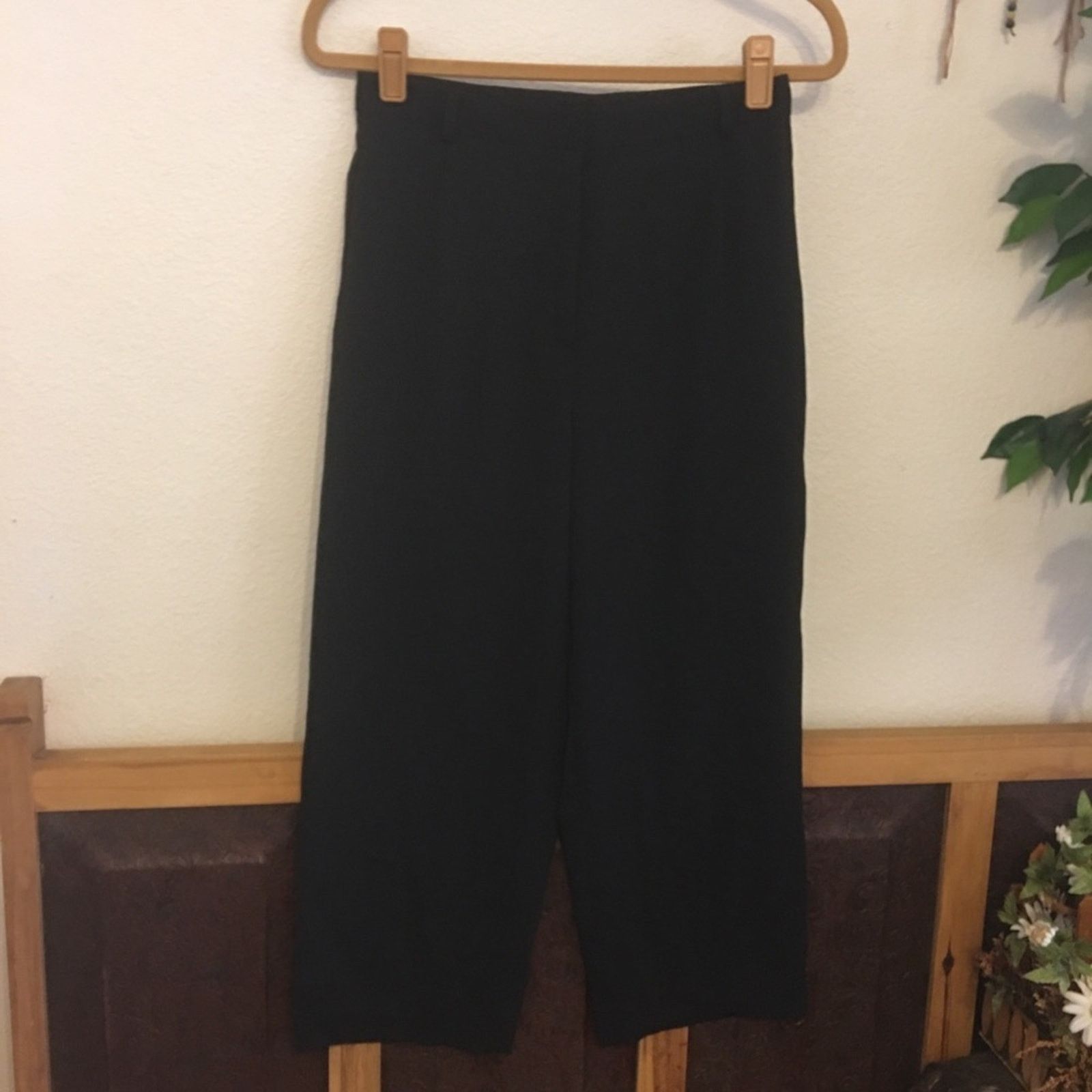 Vintage Yansi Fugel black wide leg cropped pant 12 Size 34" / US 12 / IT 48 - 1 Thumbnail