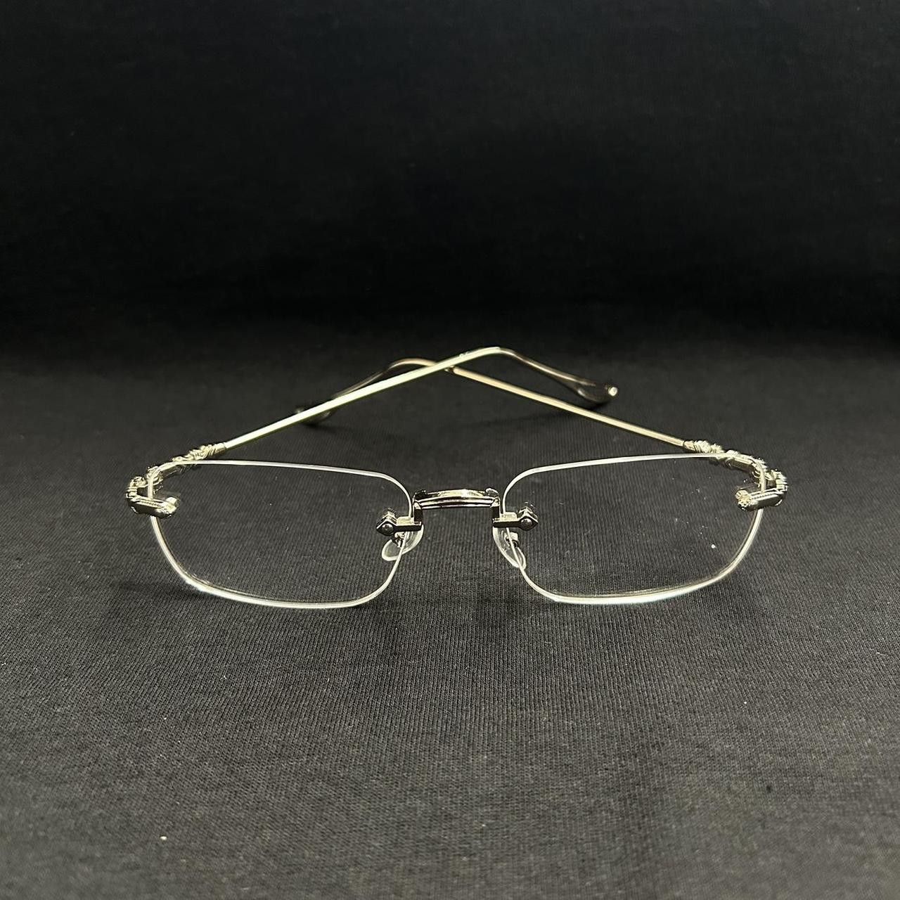 Japanese Brand × Vintage Y2K 2000s Style Silver Cross Hip Hop Blue Tint Sunglasses Size ONE SIZE - 1 Thumbnail