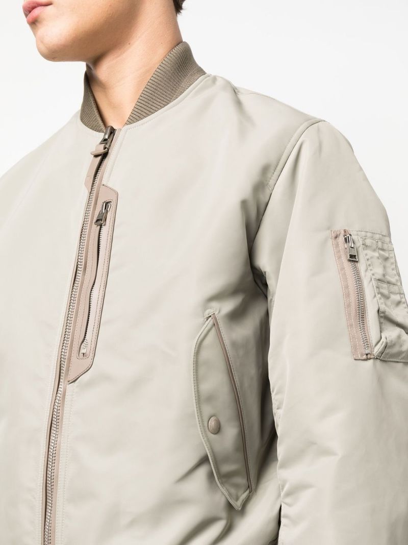 Tom Ford o1sndg1125 Contrast-Trim Bomber Jacket in Light Beige Size US M / EU 48-50 / 2 - 5 Thumbnail