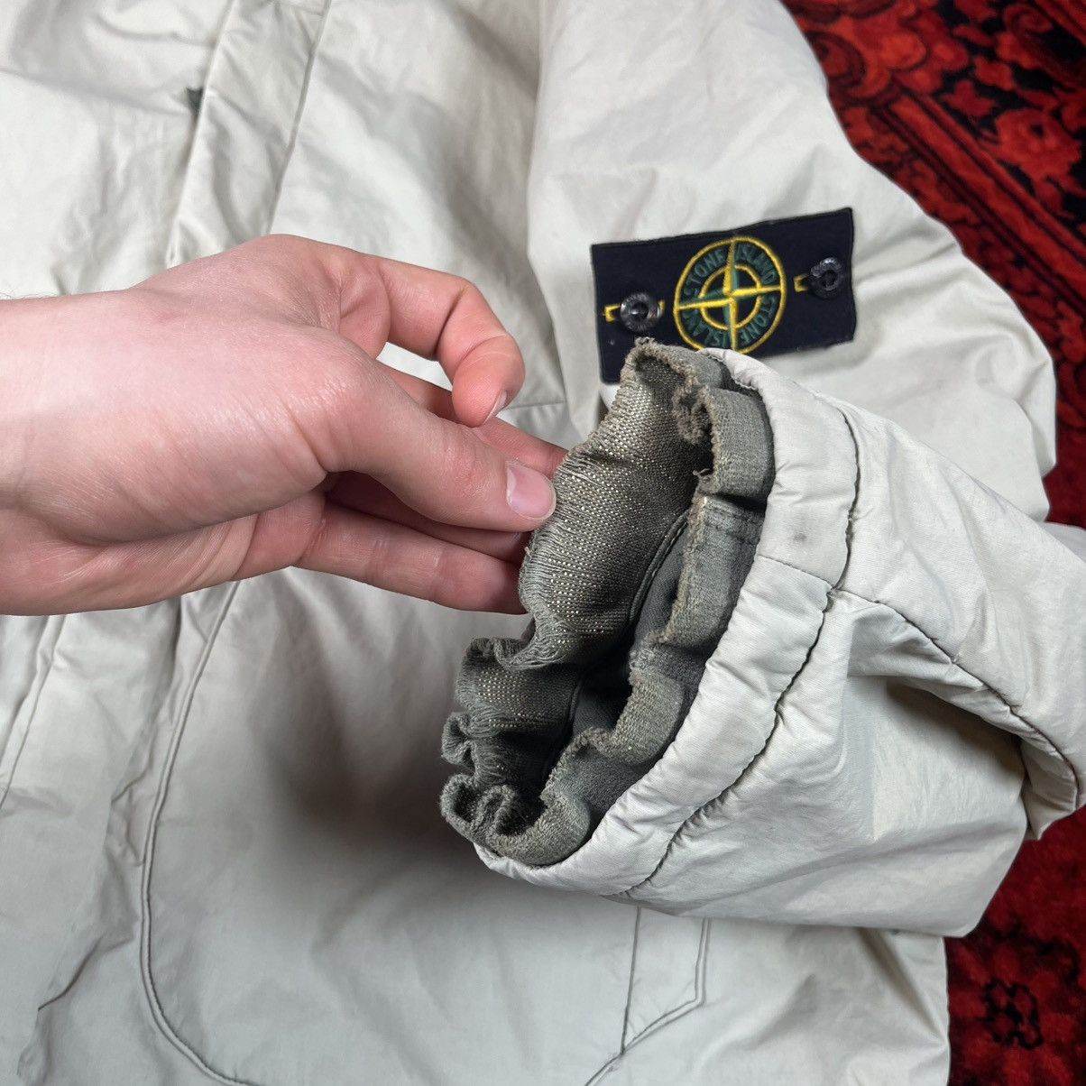 Stone Island Vintage Gorpcore Stone Island Hooded Jacket Nylon Light Grey Size US XL / EU 56 / 4 - 18 Thumbnail