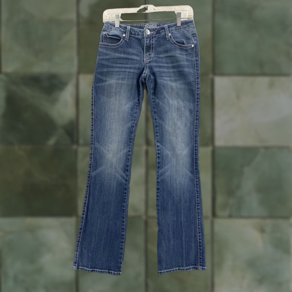 Wrangler Wrangler Rock 47 Womens Blue Denim Bootcut Jeans 1X Large Low Rise Size 25" / US 0 / IT 36 - 1 Thumbnail