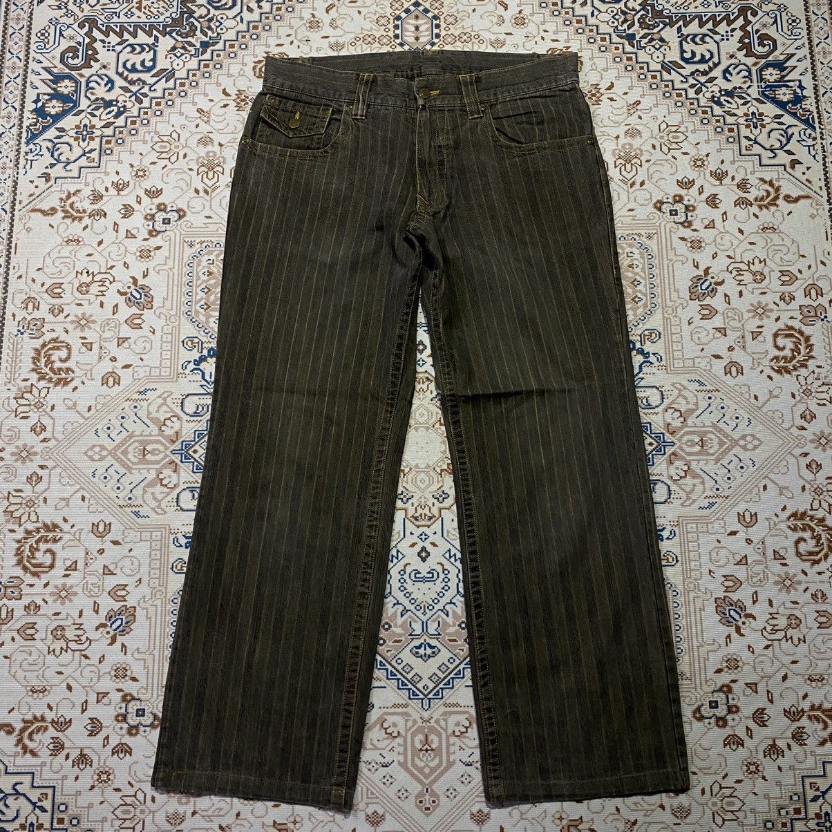 If Six Was Nine 2000s NICOLE MONSIEUR STIPPED JEANS Size US 36 / EU 52 - 1 Thumbnail