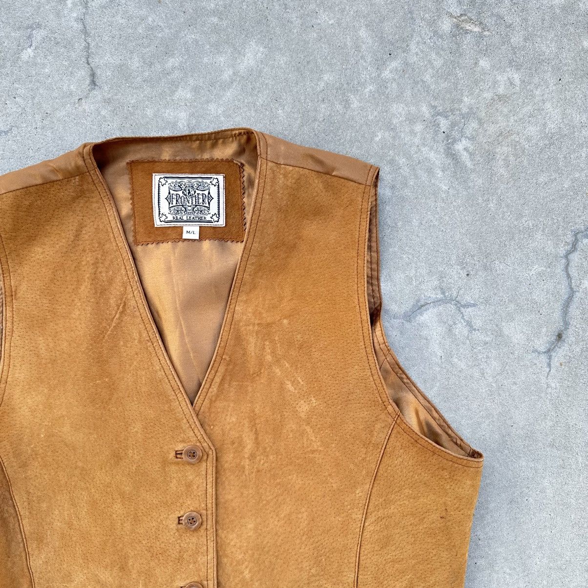 Japanese Brand × Leather Vintage Vest Leather Old Money Frontier Cowboy Style Size US L / EU 52-54 / 3 - 5 Thumbnail