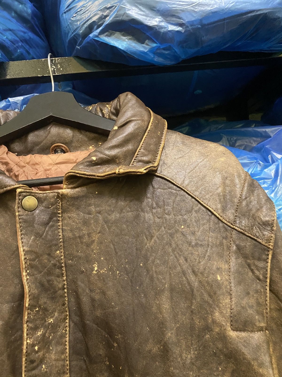 Other Vintage Distressed Brown Leather Jacket Large Front Pockets Size US M / EU 48-50 / 2 - 7 Thumbnail