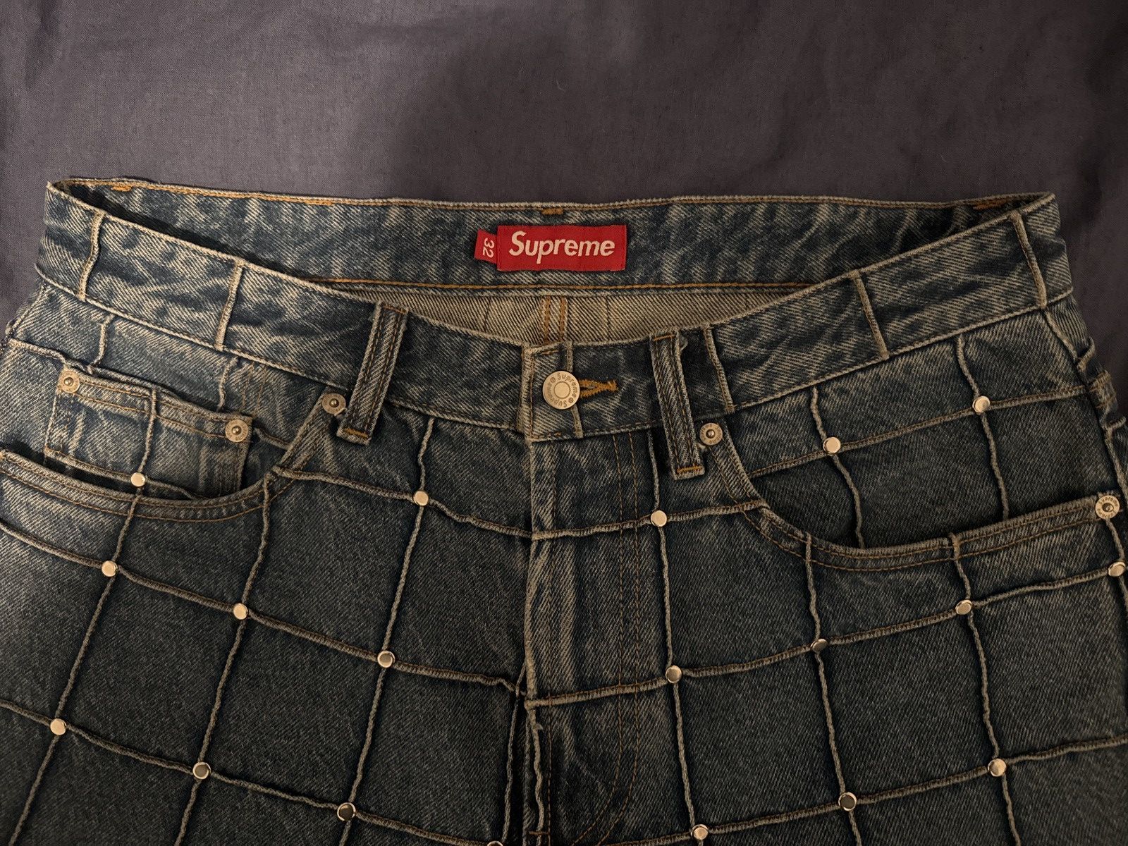 Supreme Studded Seam Loose Fit Jean SS 2025 Size US 32 / EU 48 - 3 Thumbnail
