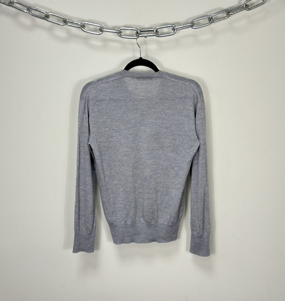 Weekend Max Mara Max Mara Plain Gray Classic Women’s Luxury V-Neck Sweater Size S / US 4 / IT 40 - 9 Thumbnail