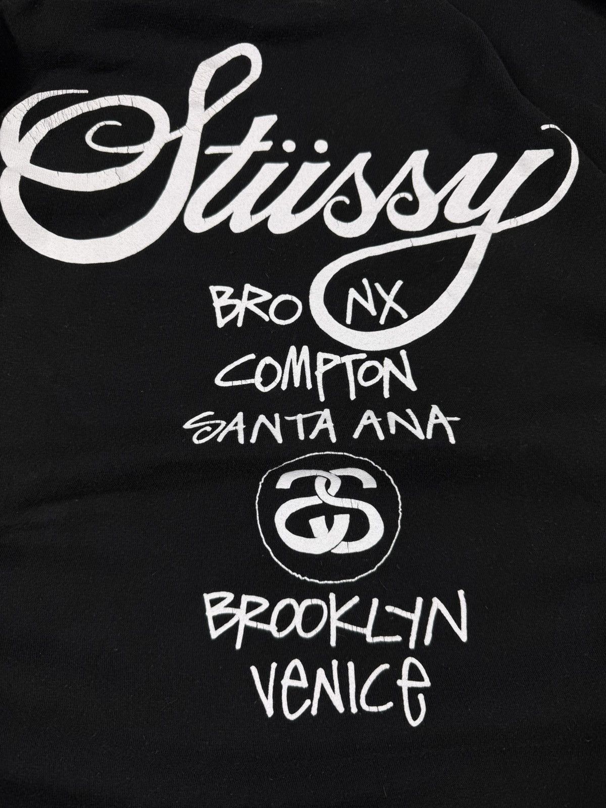 Stussy × Vintage Vintage y2k Stussy cities big logo graphic tee Size US L / EU 52-54 / 3 - 8 Thumbnail