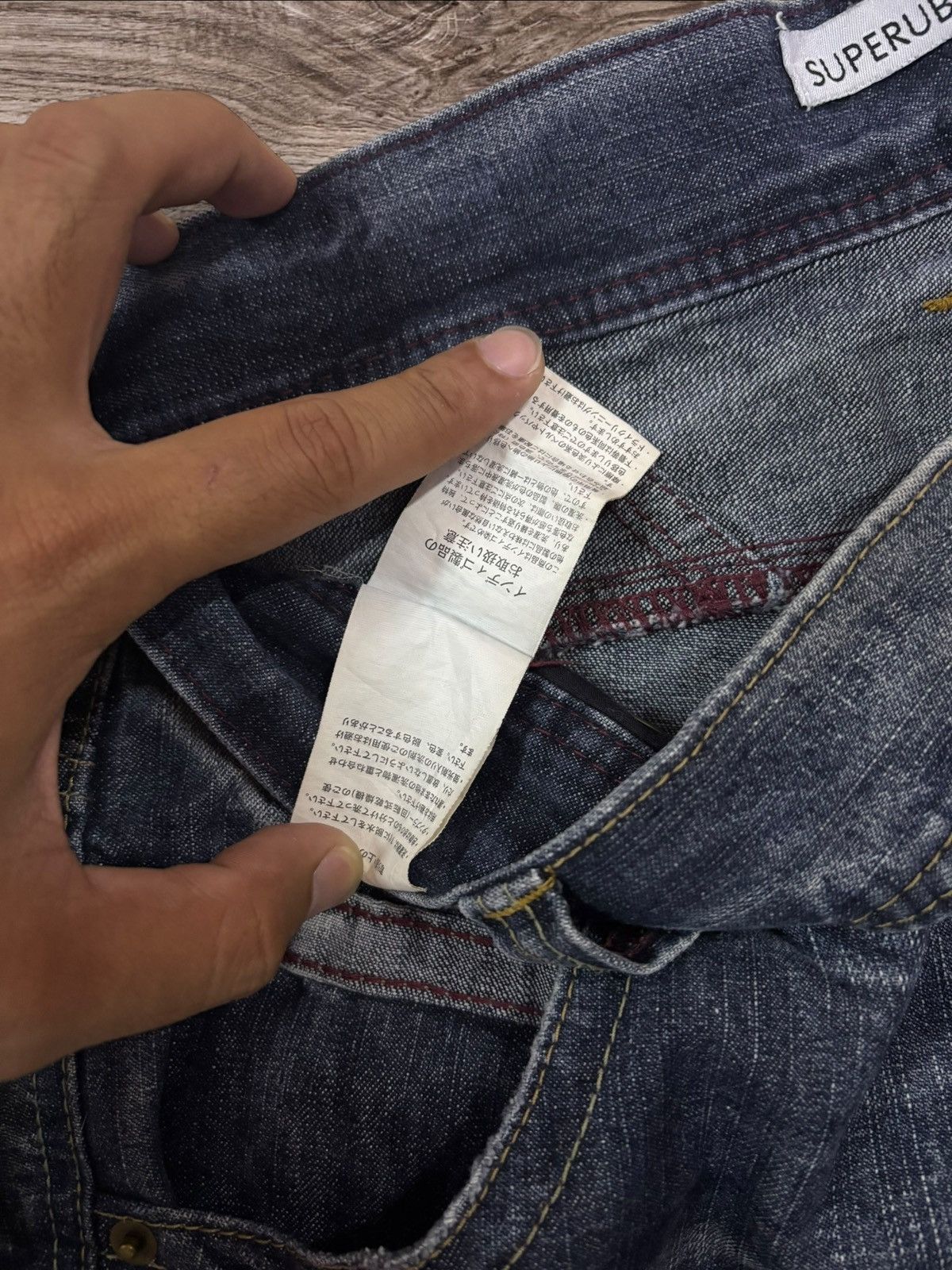 Japanese Brand Y2k Superubis by Valletta Baggy Honey Comb Faded Jeans Size US 37 - 9 Thumbnail