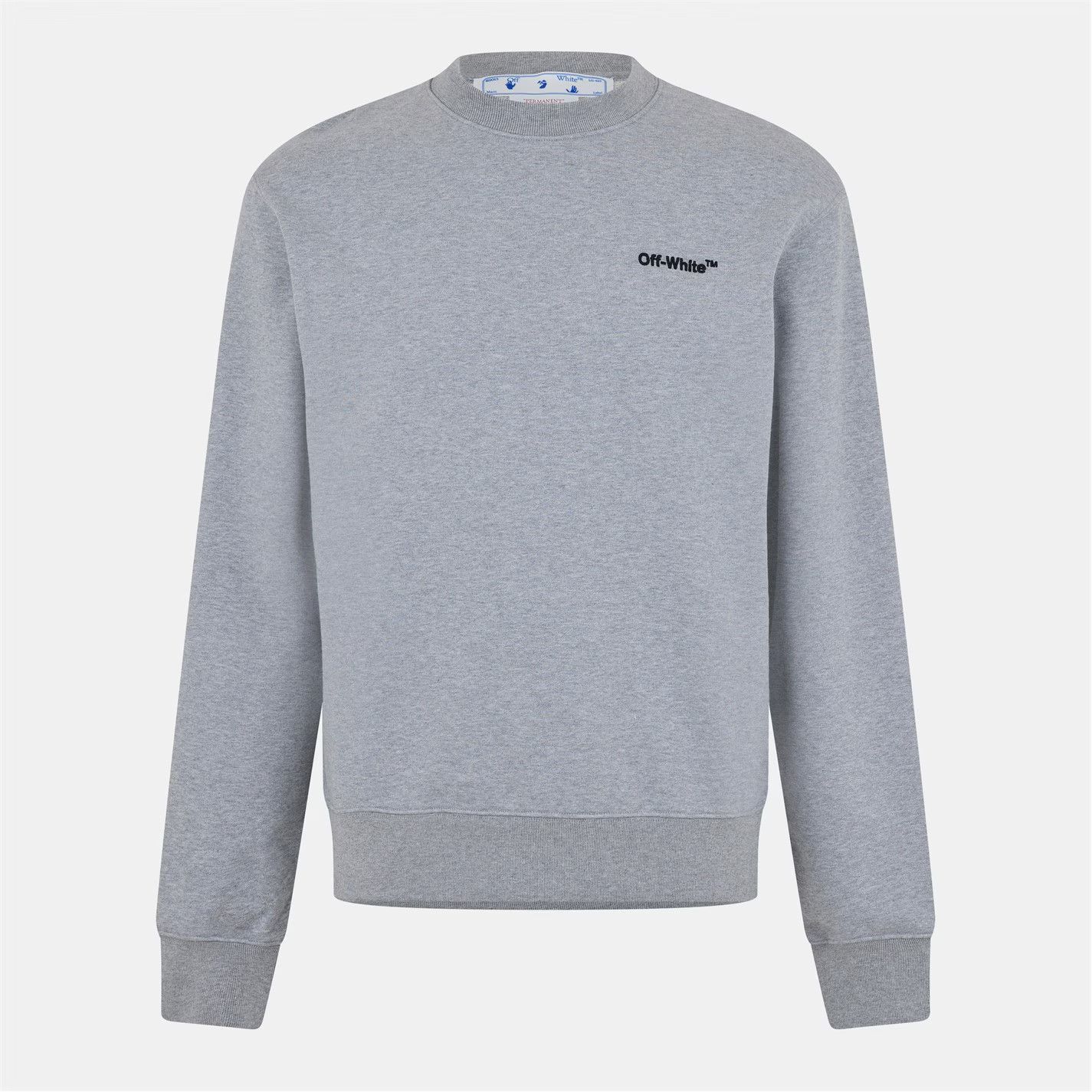 Off-White o1g2r1mq0226 Crew Sweater In Grey Size US XXS / EU 40 - 1 Thumbnail