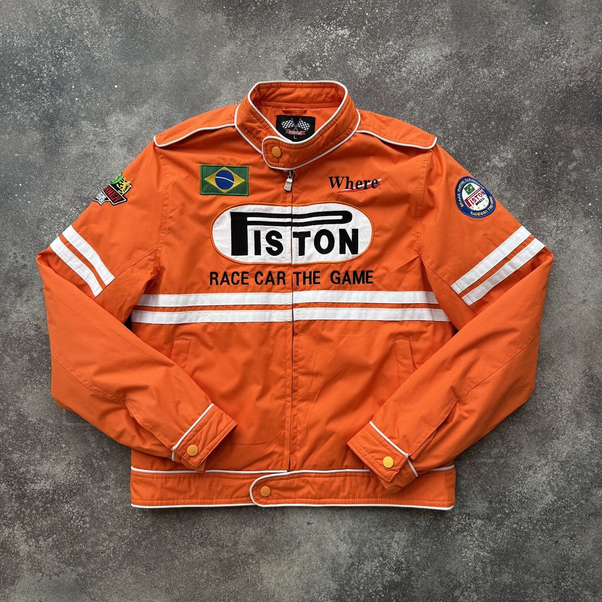 Y2K Vintage F1 Nascar Brazil Logo Racing Jacket