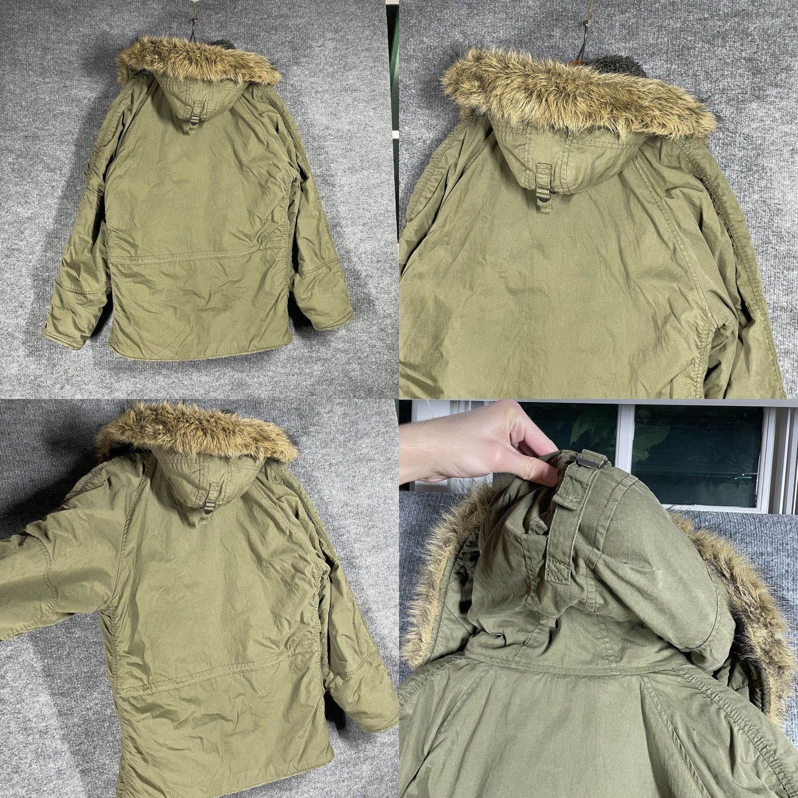 Abercrombie & Fitch VINTAGE Abercrombie & Fitch Parka Jacket Men's L Green Army Military Sherpa Lined Fur Hood Size US L / EU 52-54 / 3 - 10 Thumbnail