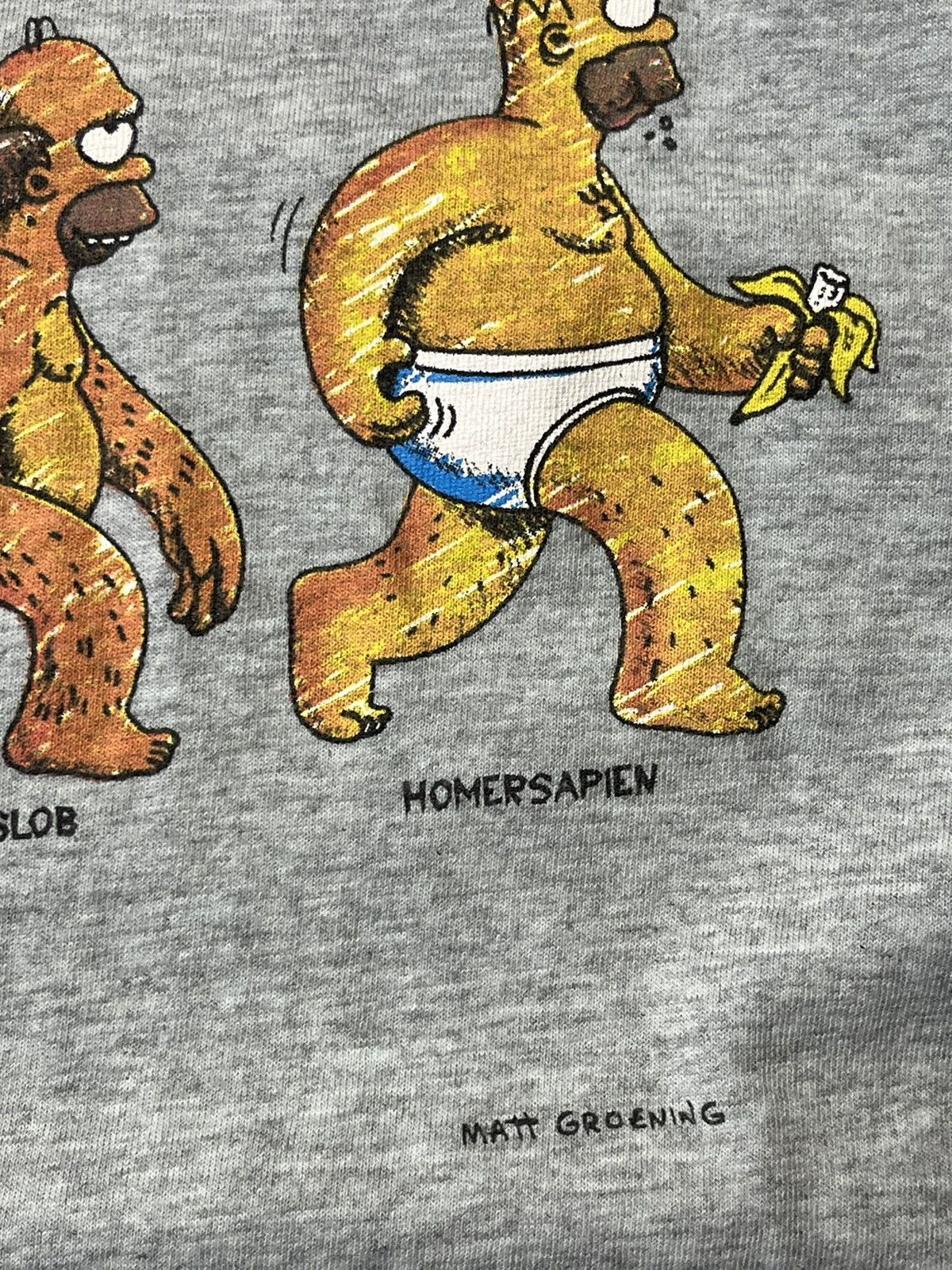 Cartoon Network Vintage 1999 Homer Simpson Evolution T- Shirt Homersapien Size US L / EU 52-54 / 3 - 11 Thumbnail