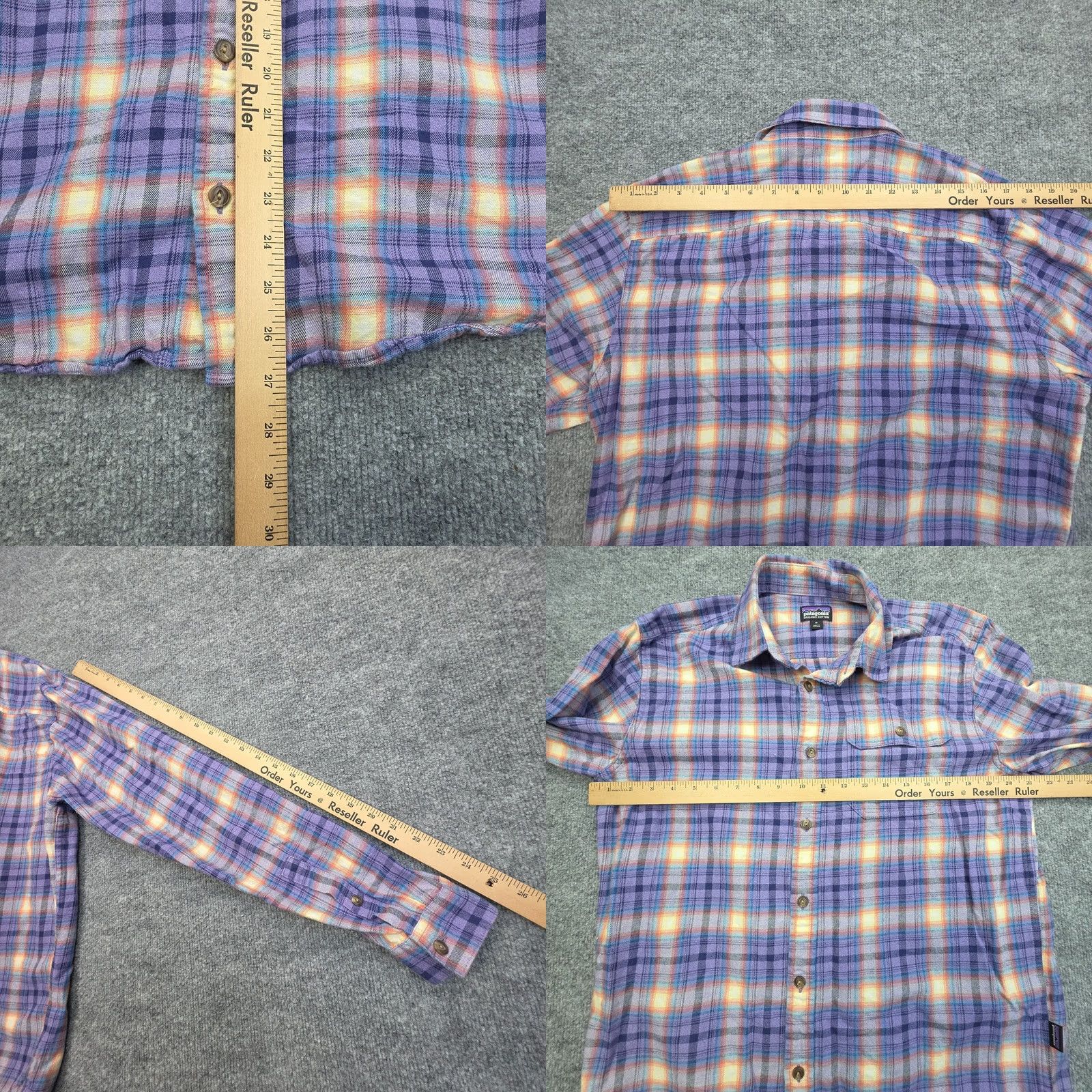 Patagonia Patagonia Fjord Flannel Shirt Mens Medium Purple Plaid Lightweight Long-Sleeved Button-Up Size US M / EU 48-50 / 2 - 8 Thumbnail